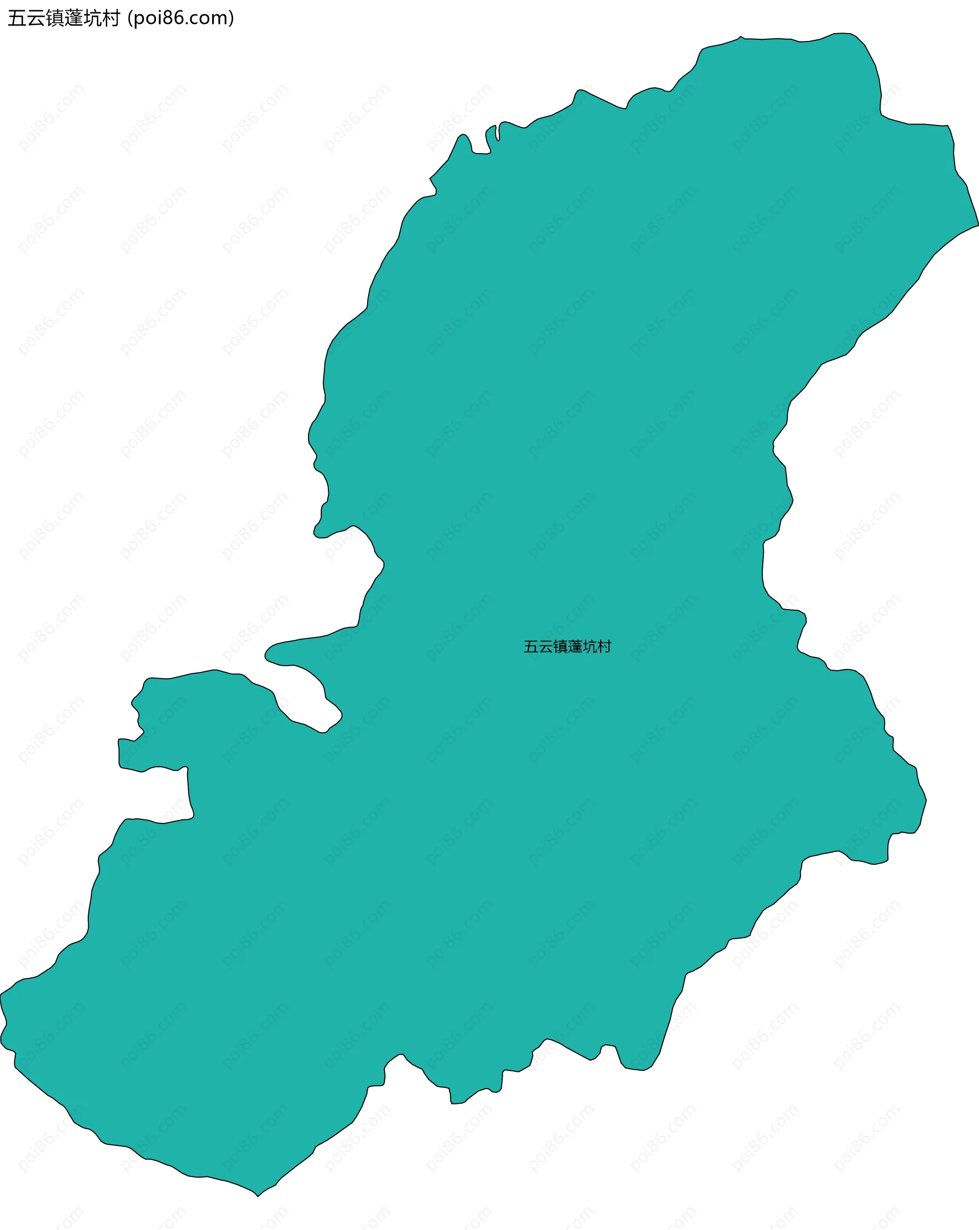 五云镇蓬坑村边界地图