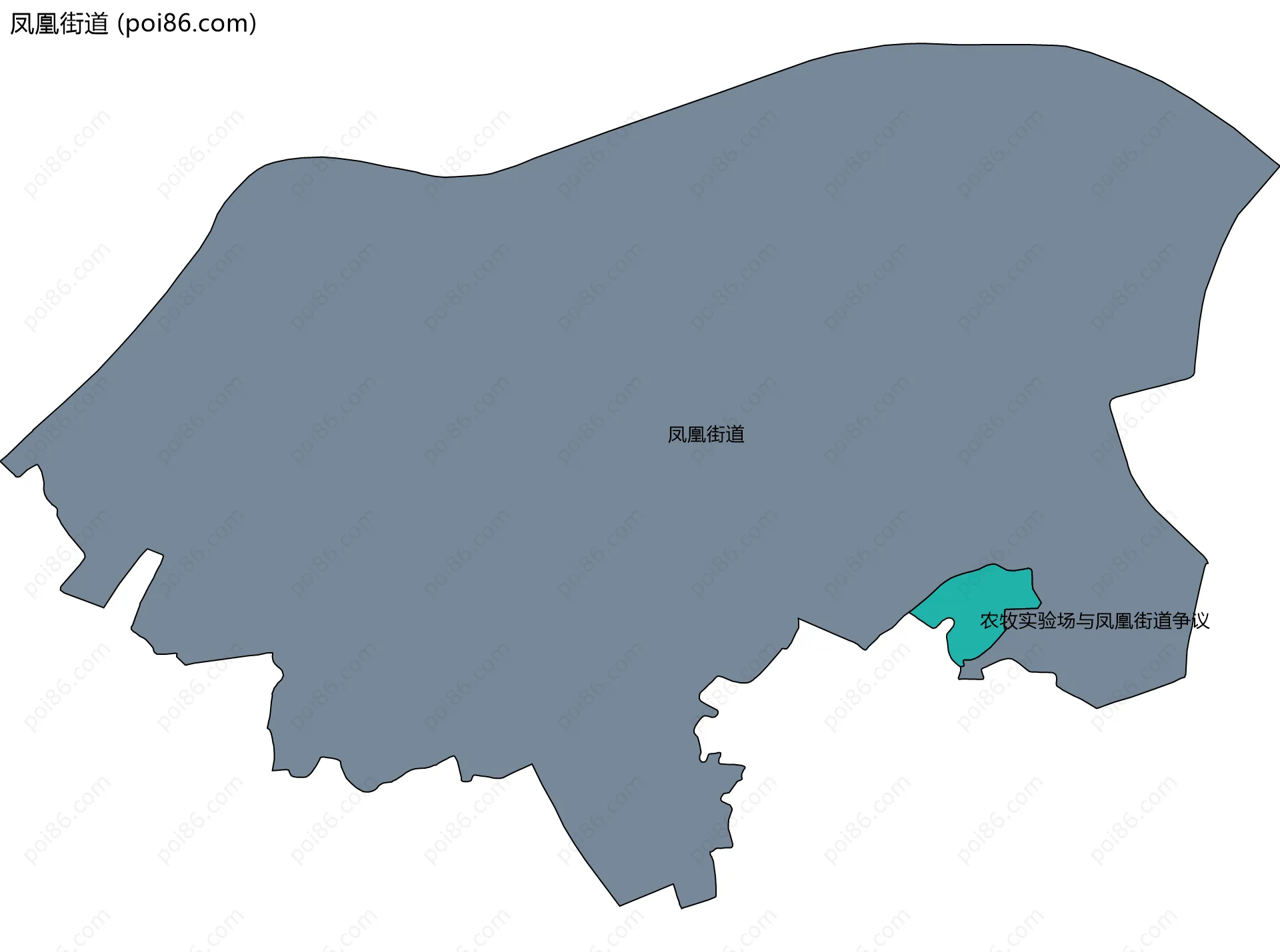 凤凰街道边界地图(五级行政区划)