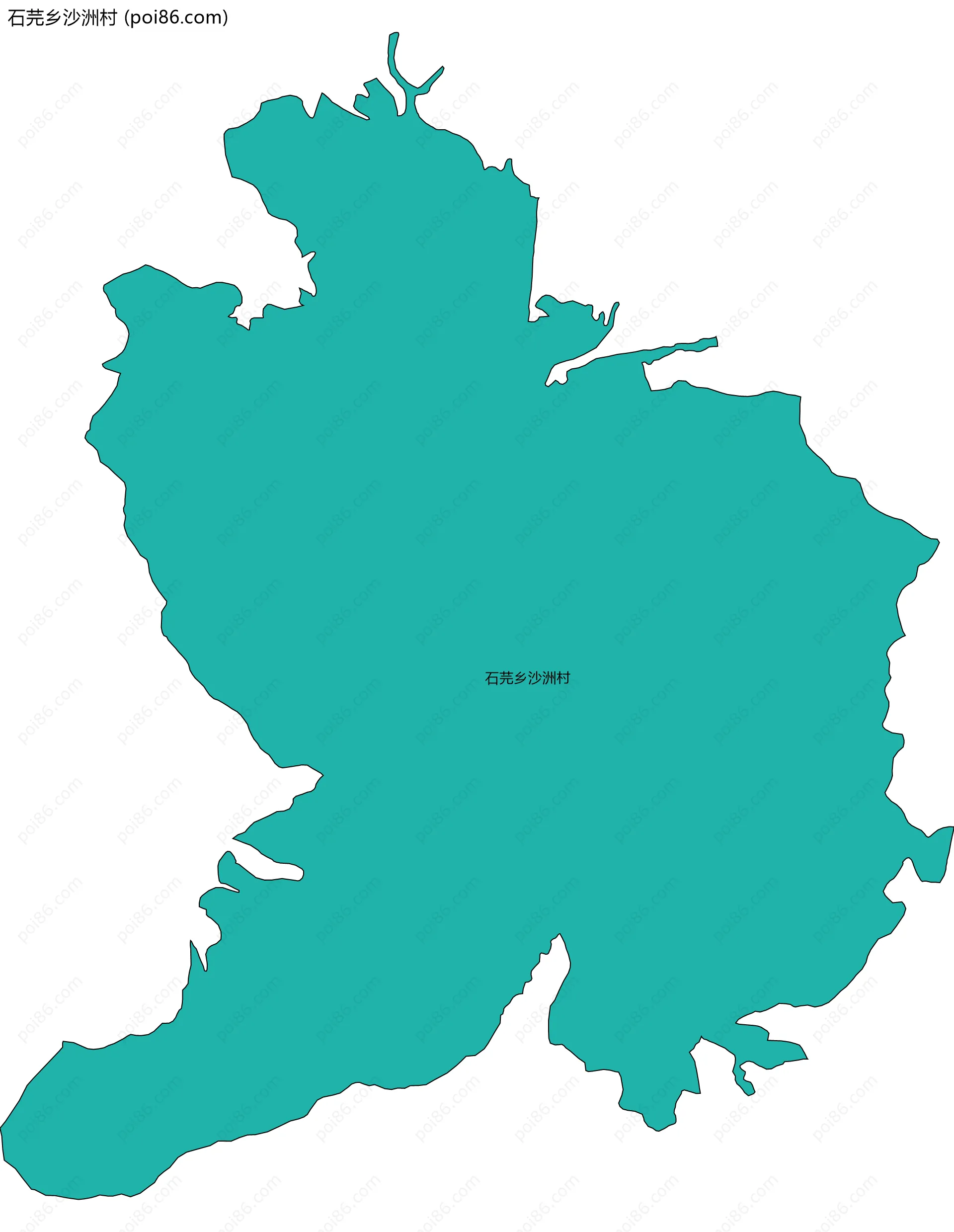 石芫乡沙洲村边界地图