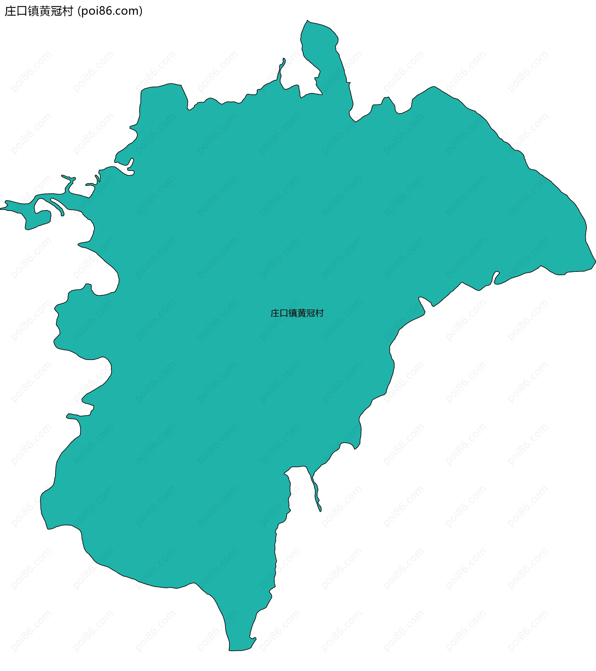 庄口镇黄冠村边界地图