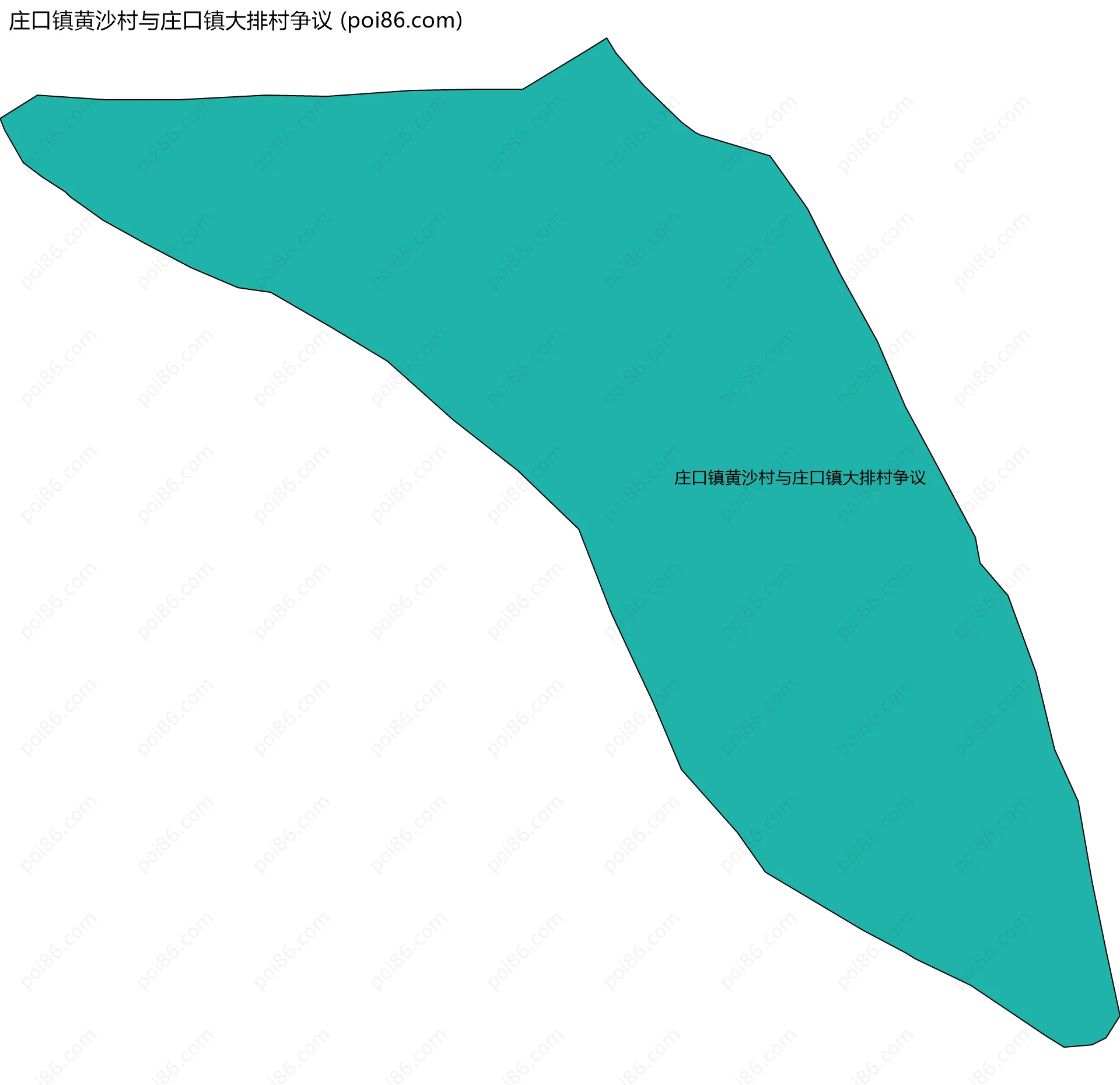 庄口镇黄沙村与庄口镇大排村争议边界地图