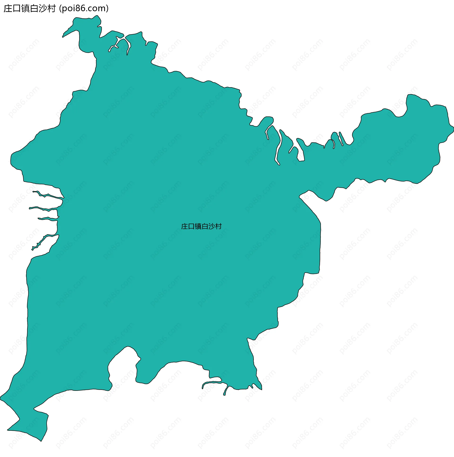 庄口镇白沙村边界地图