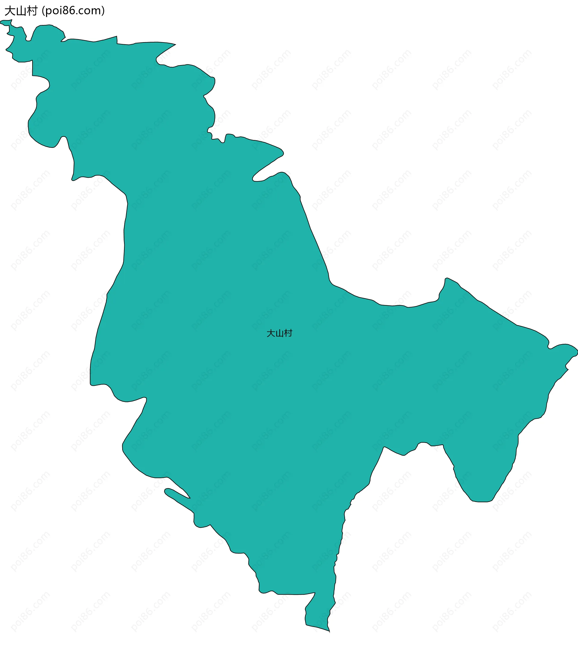 大山村边界地图