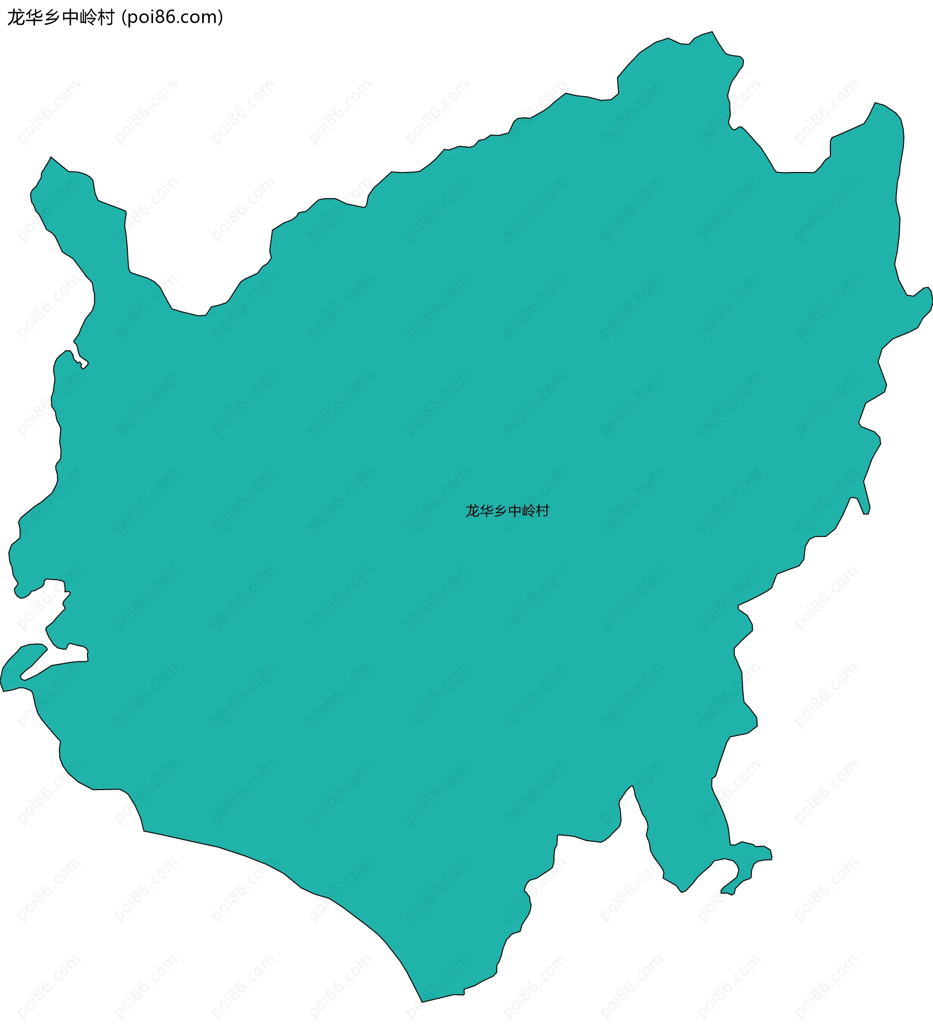 龙华乡中岭村边界地图