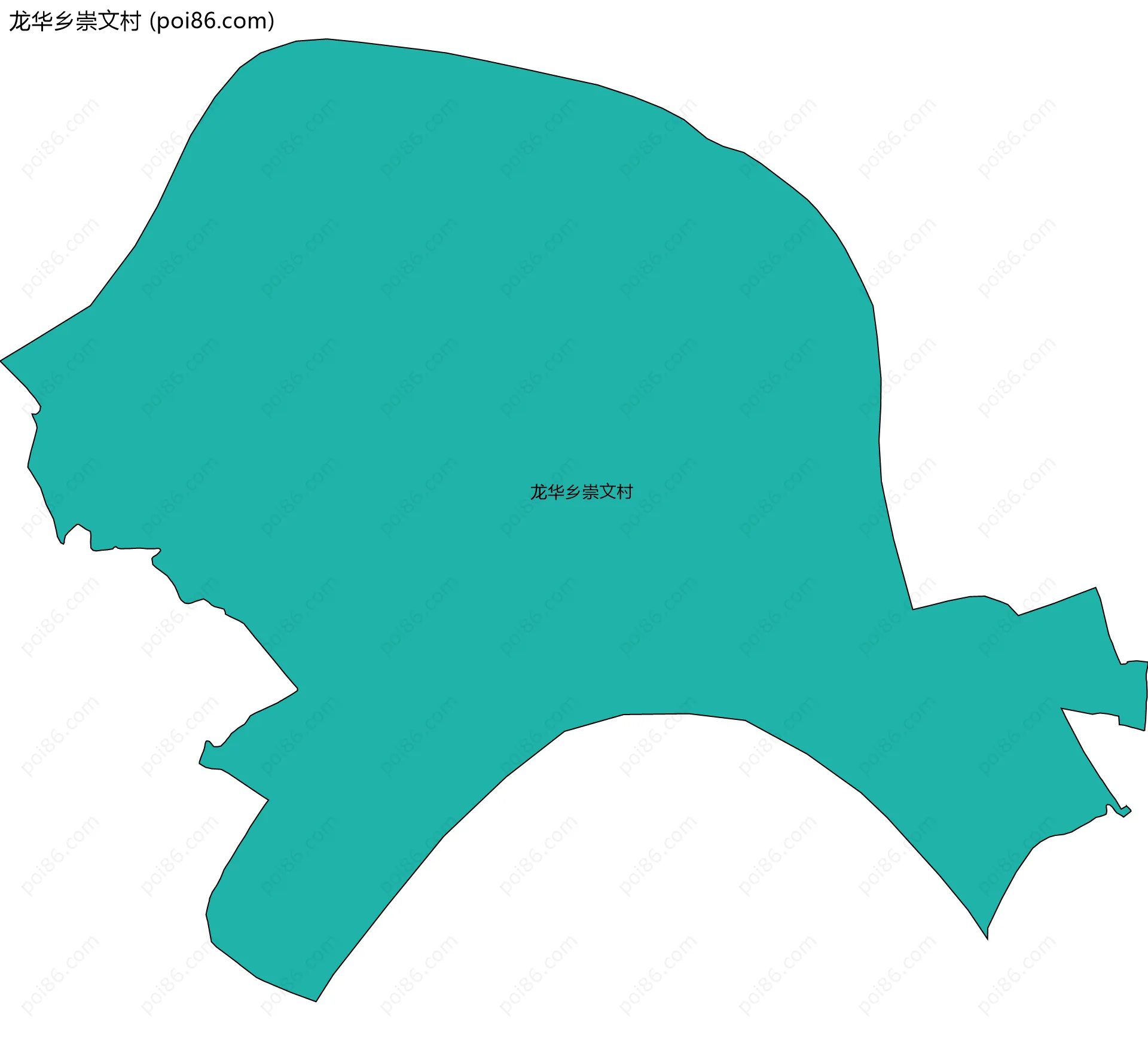 龙华乡崇文村边界地图
