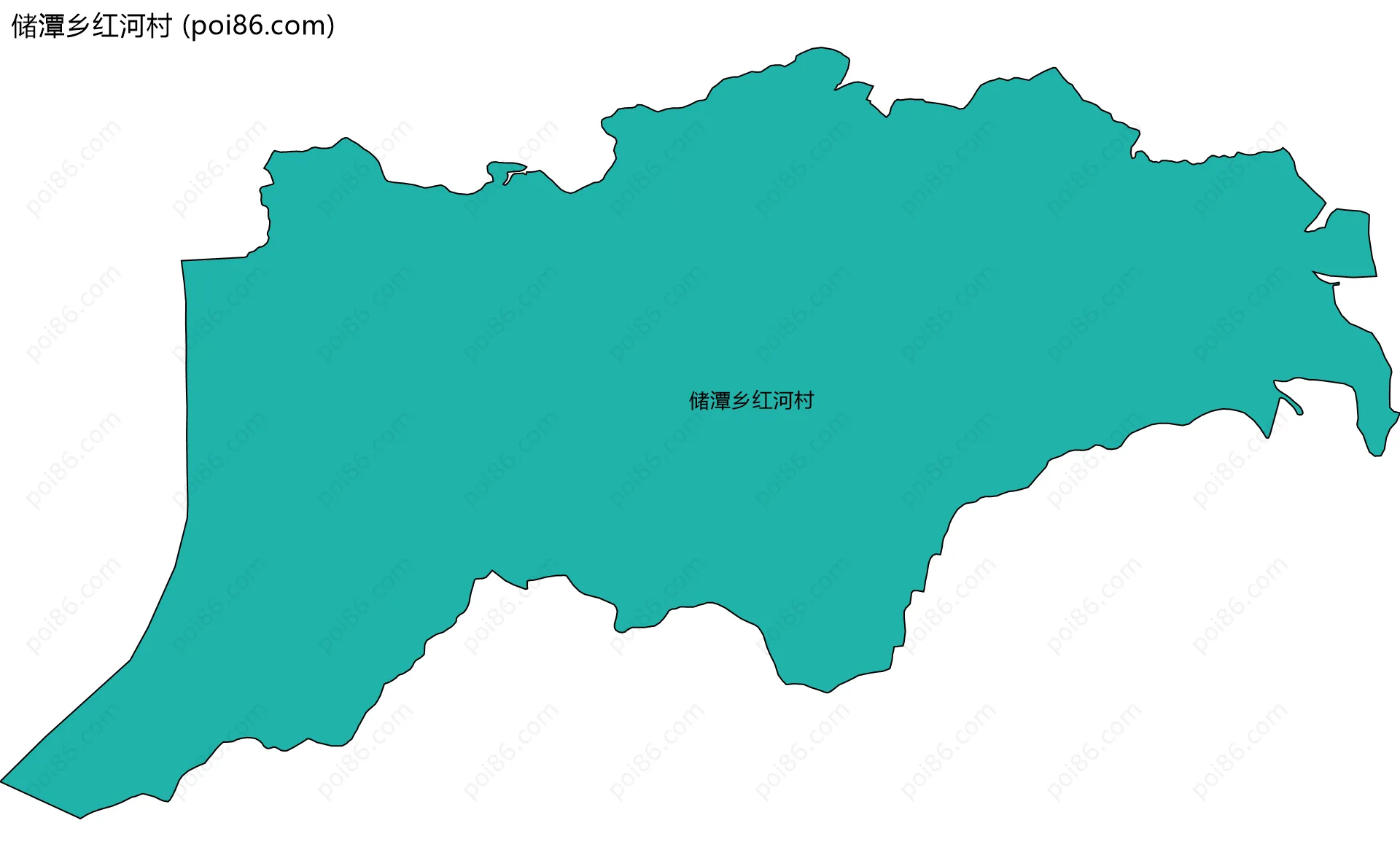 储潭乡红河村边界地图