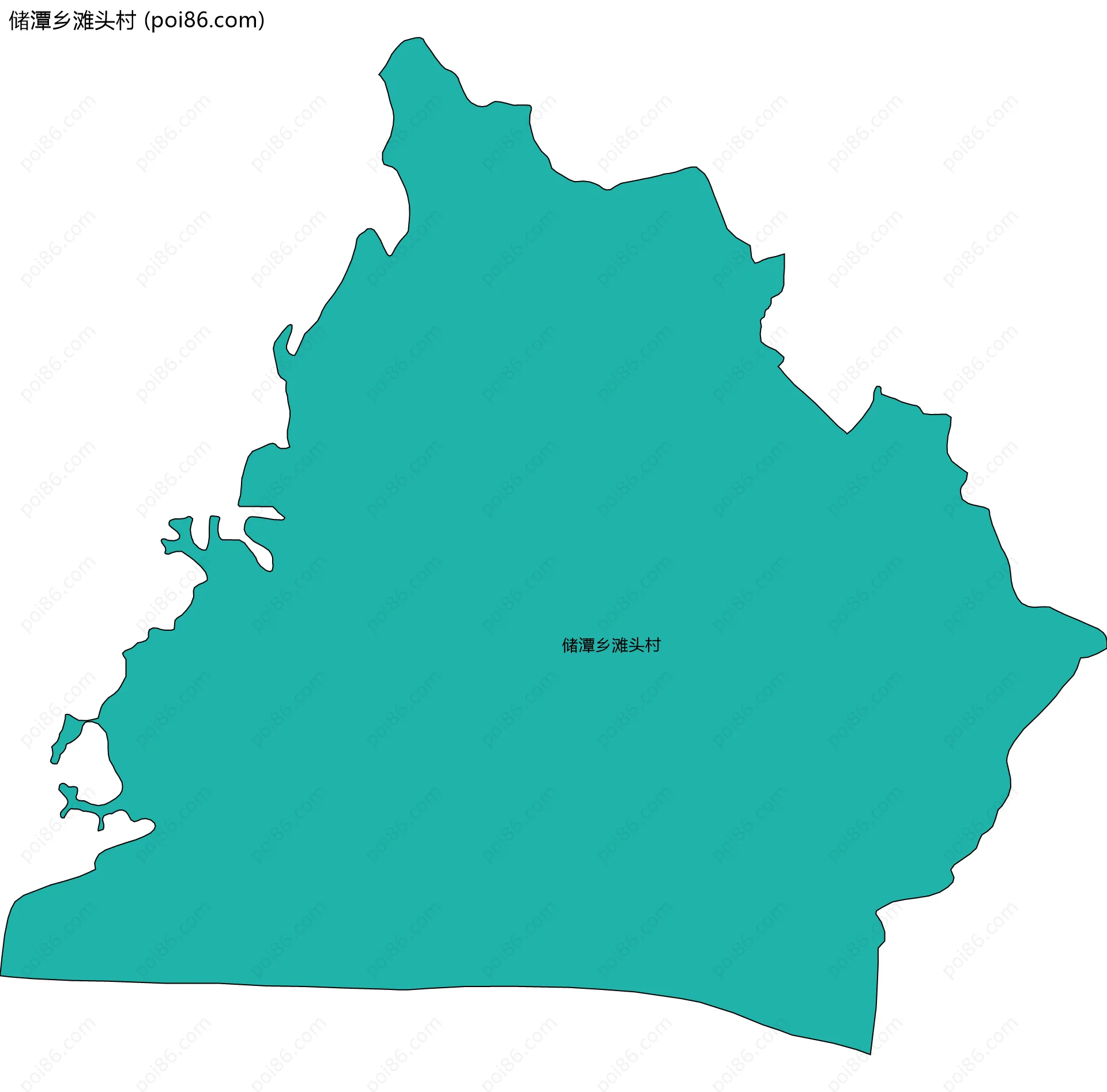 储潭乡滩头村边界地图