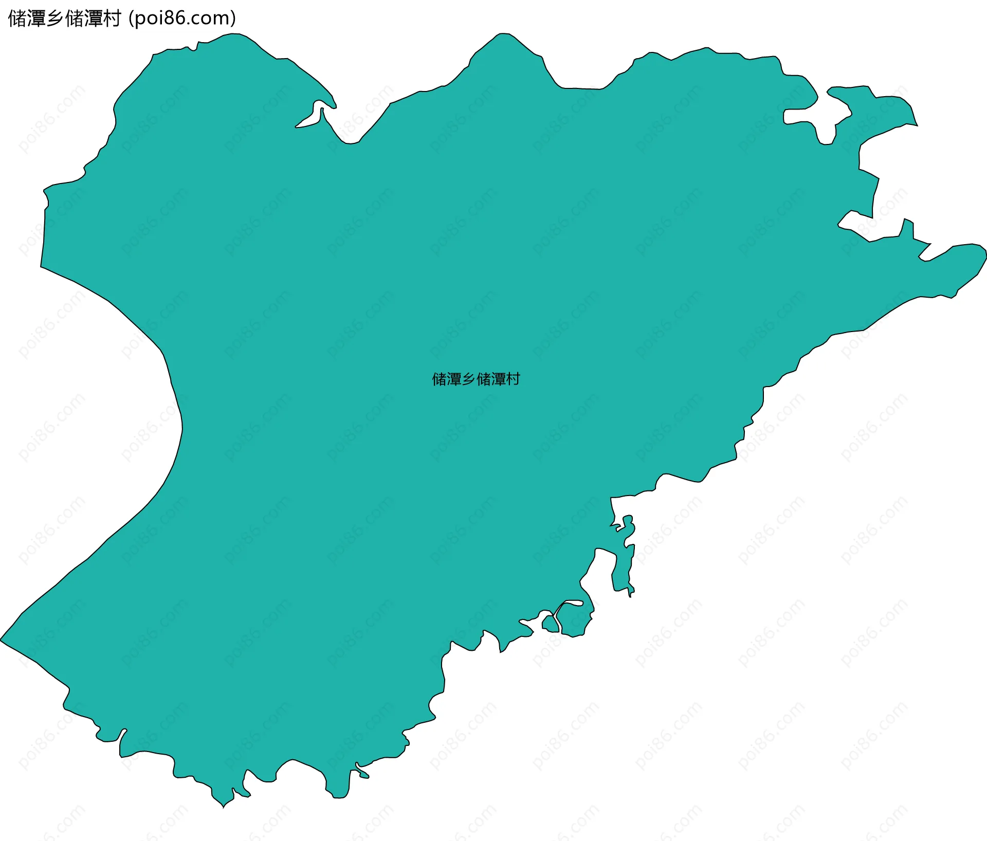 储潭乡储潭村边界地图