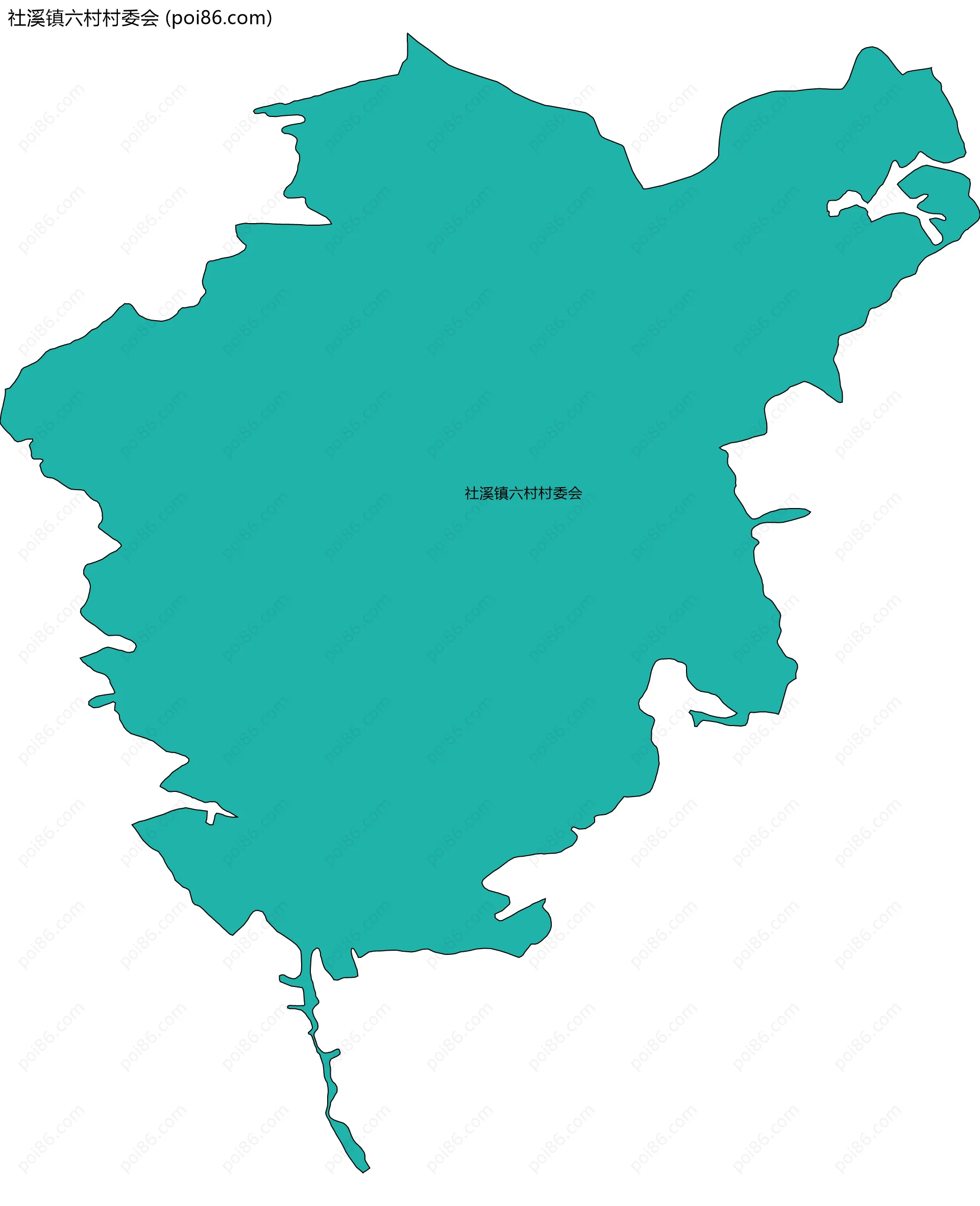 社溪镇六村村委会边界地图