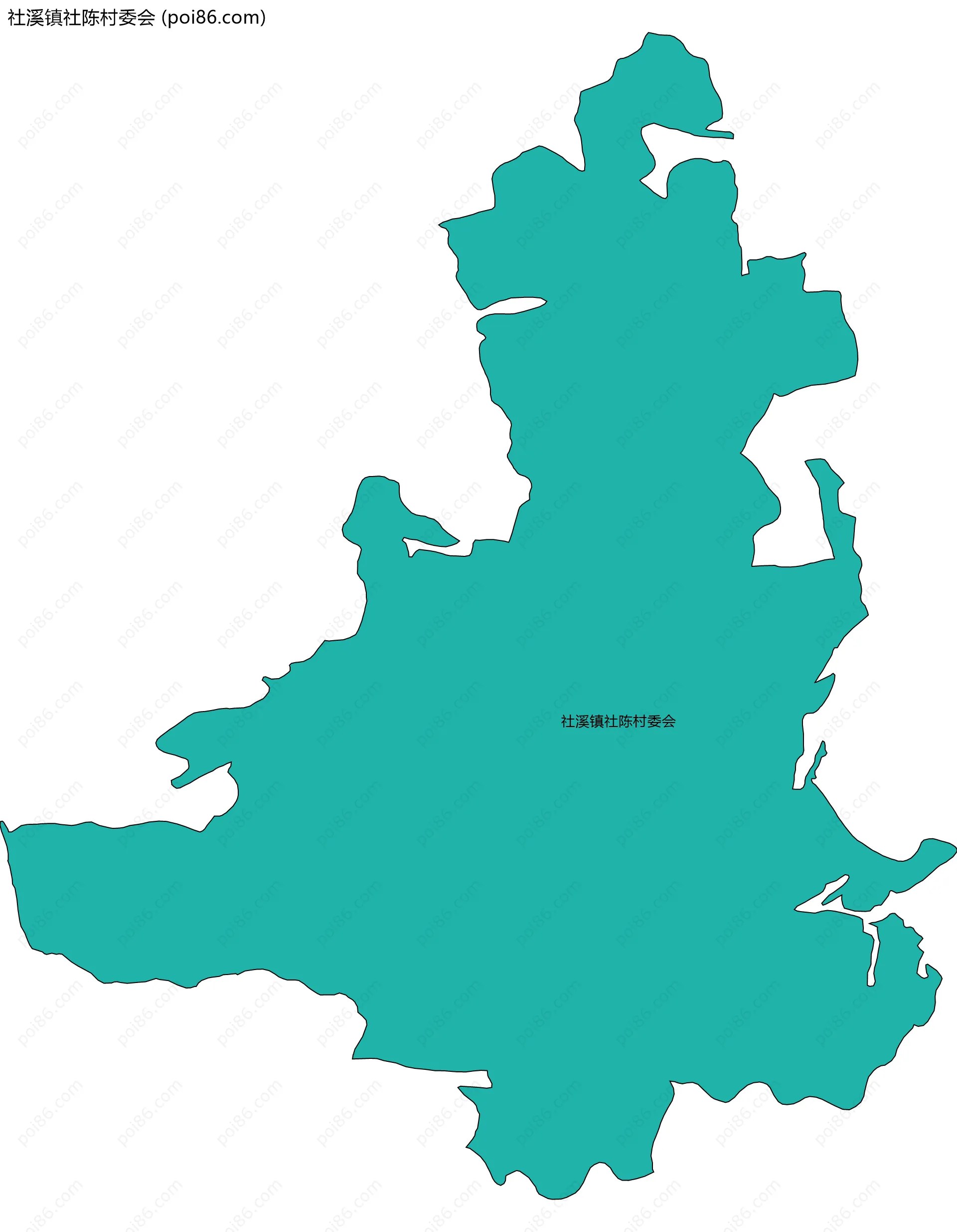 社溪镇社陈村委会边界地图