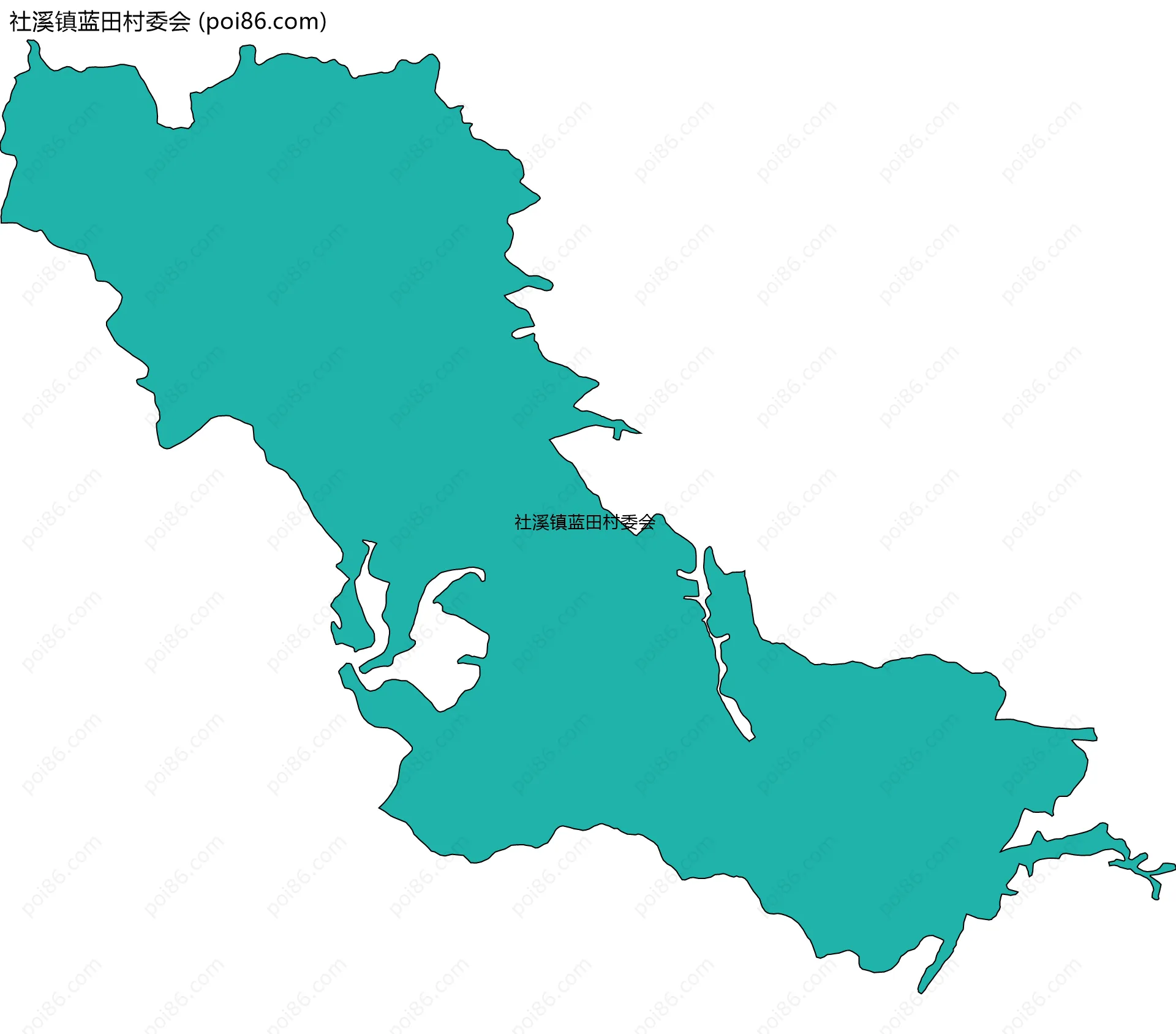 社溪镇蓝田村委会边界地图