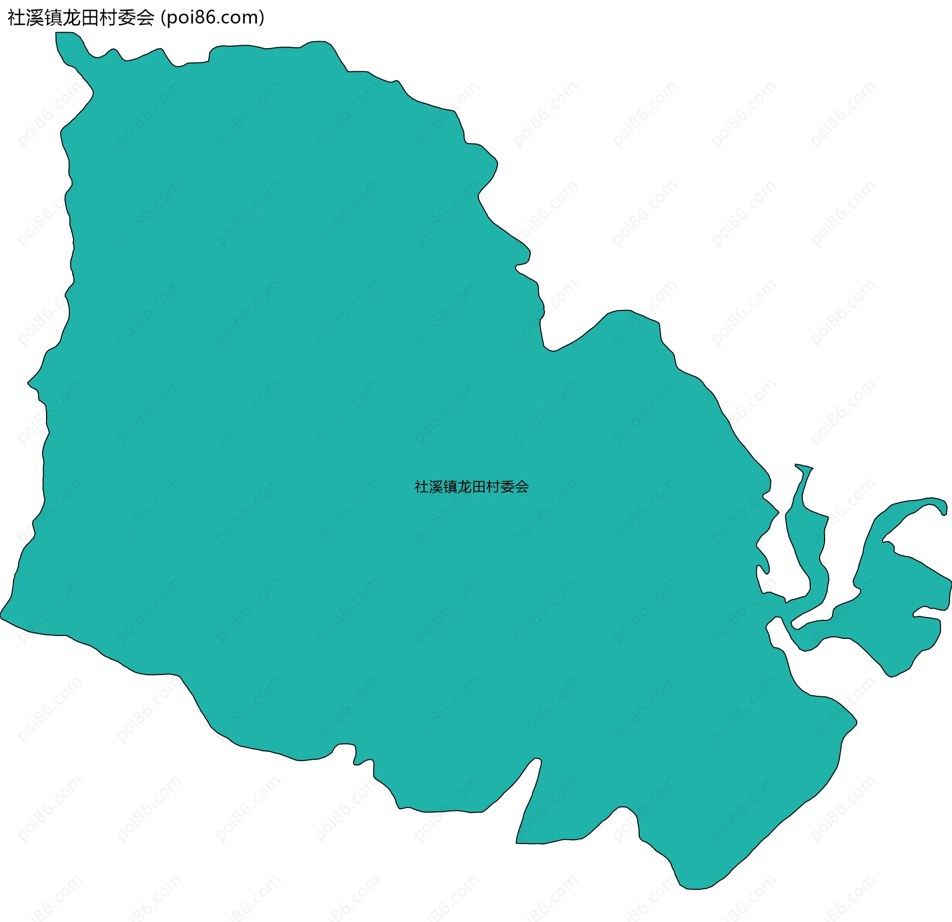 社溪镇龙田村委会边界地图