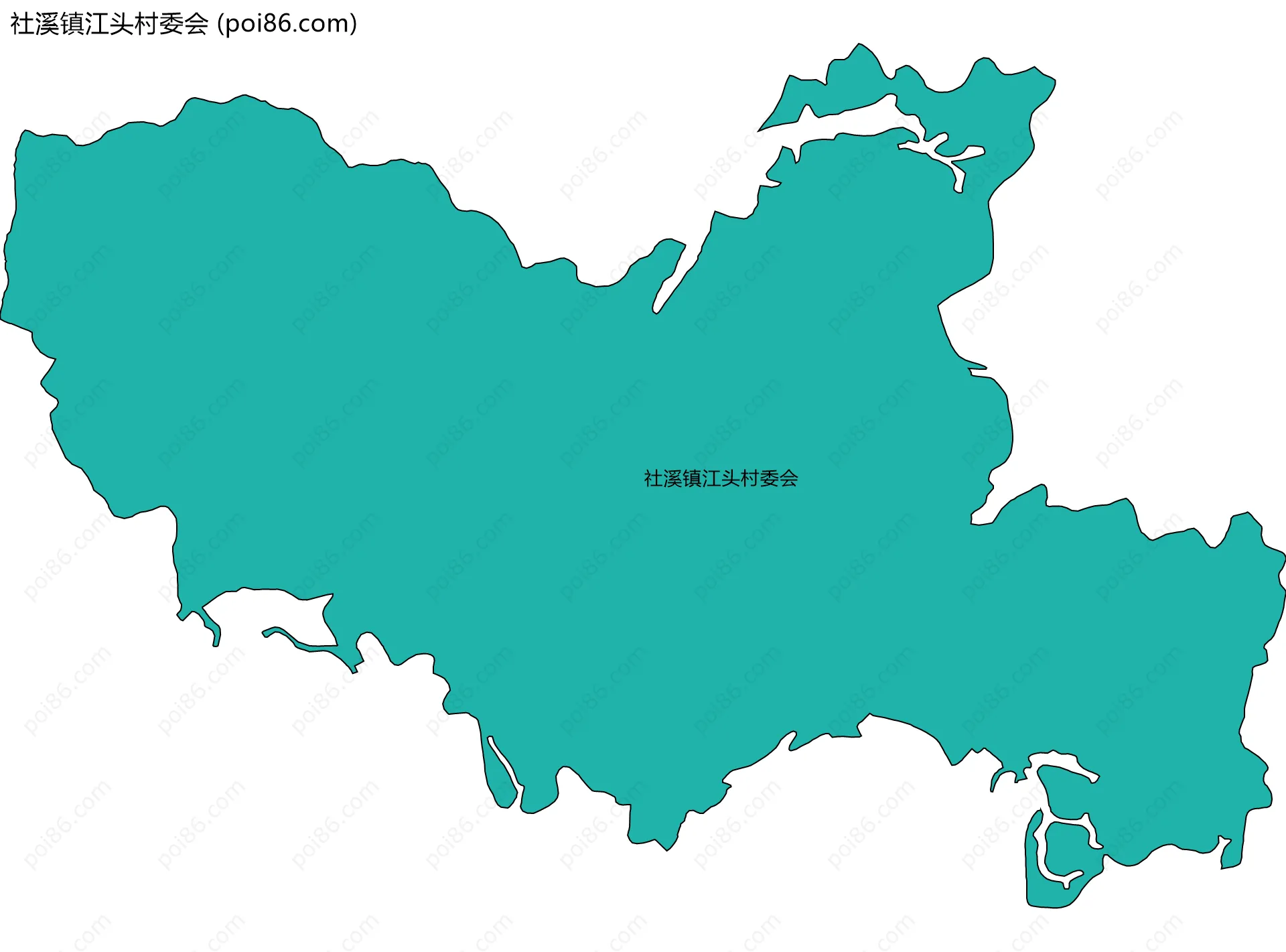 社溪镇江头村委会边界地图