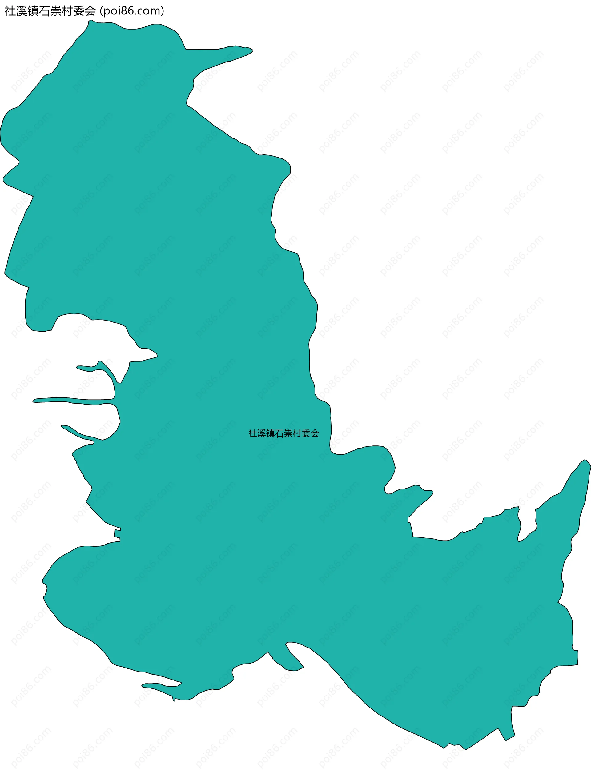 社溪镇石崇村委会边界地图
