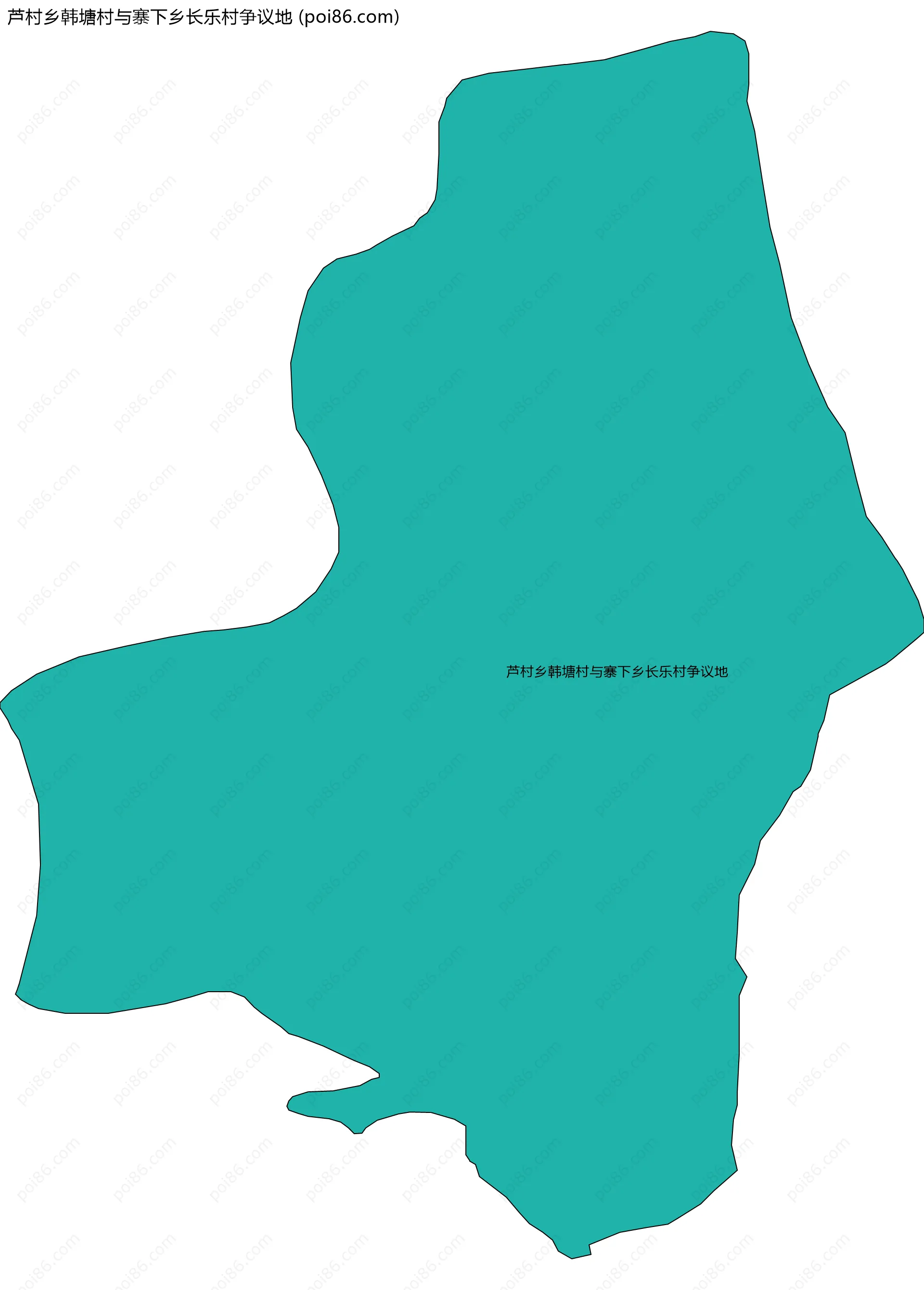 芦村乡韩塘村与寨下乡长乐村争议地边界地图