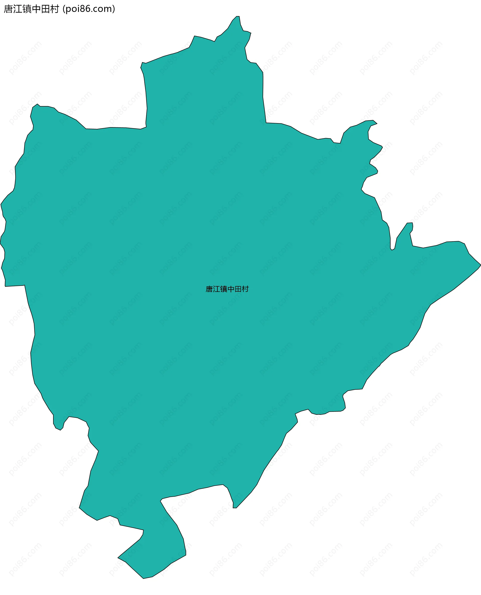 唐江镇中田村边界地图