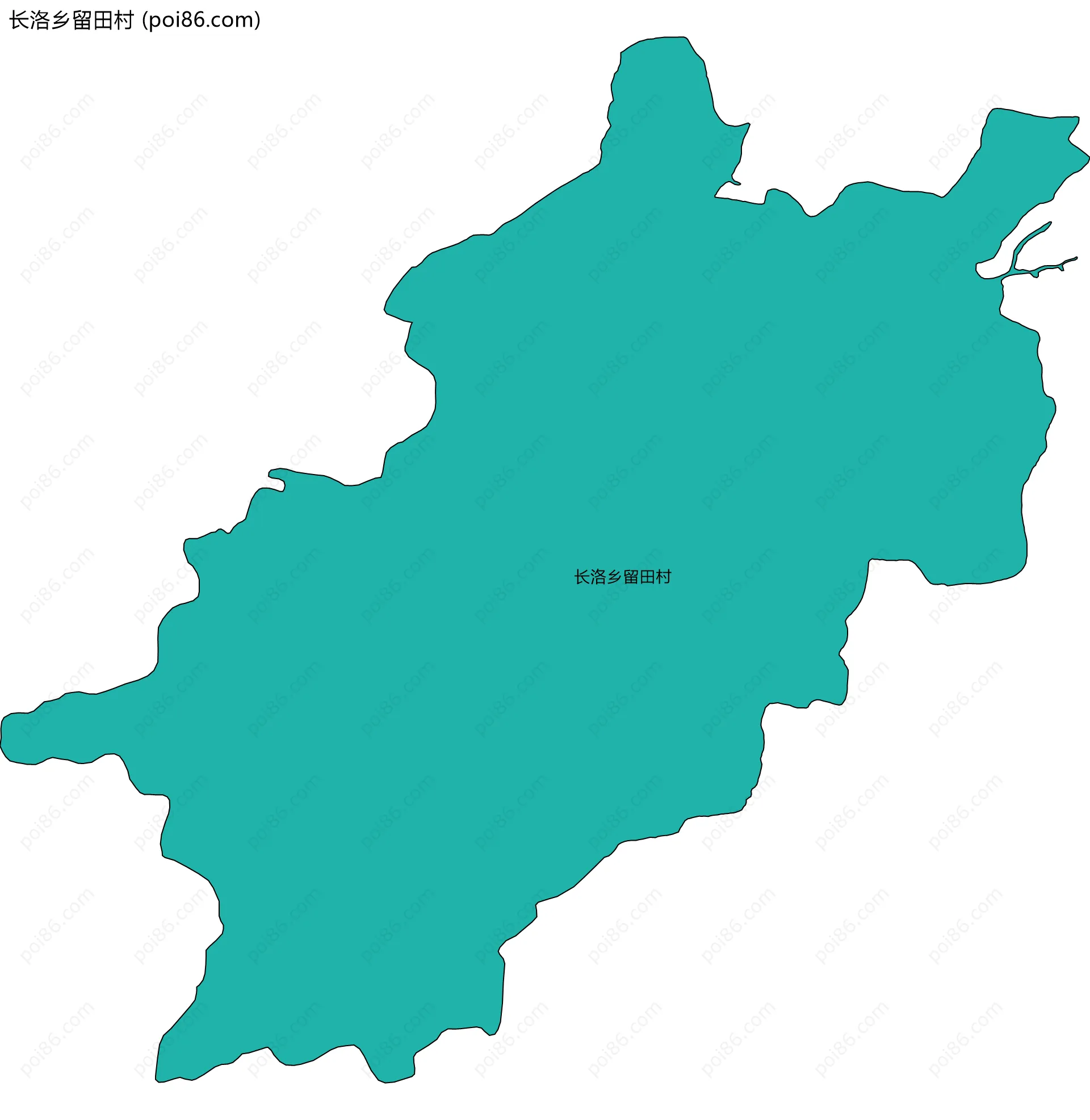 长洛乡留田村边界地图