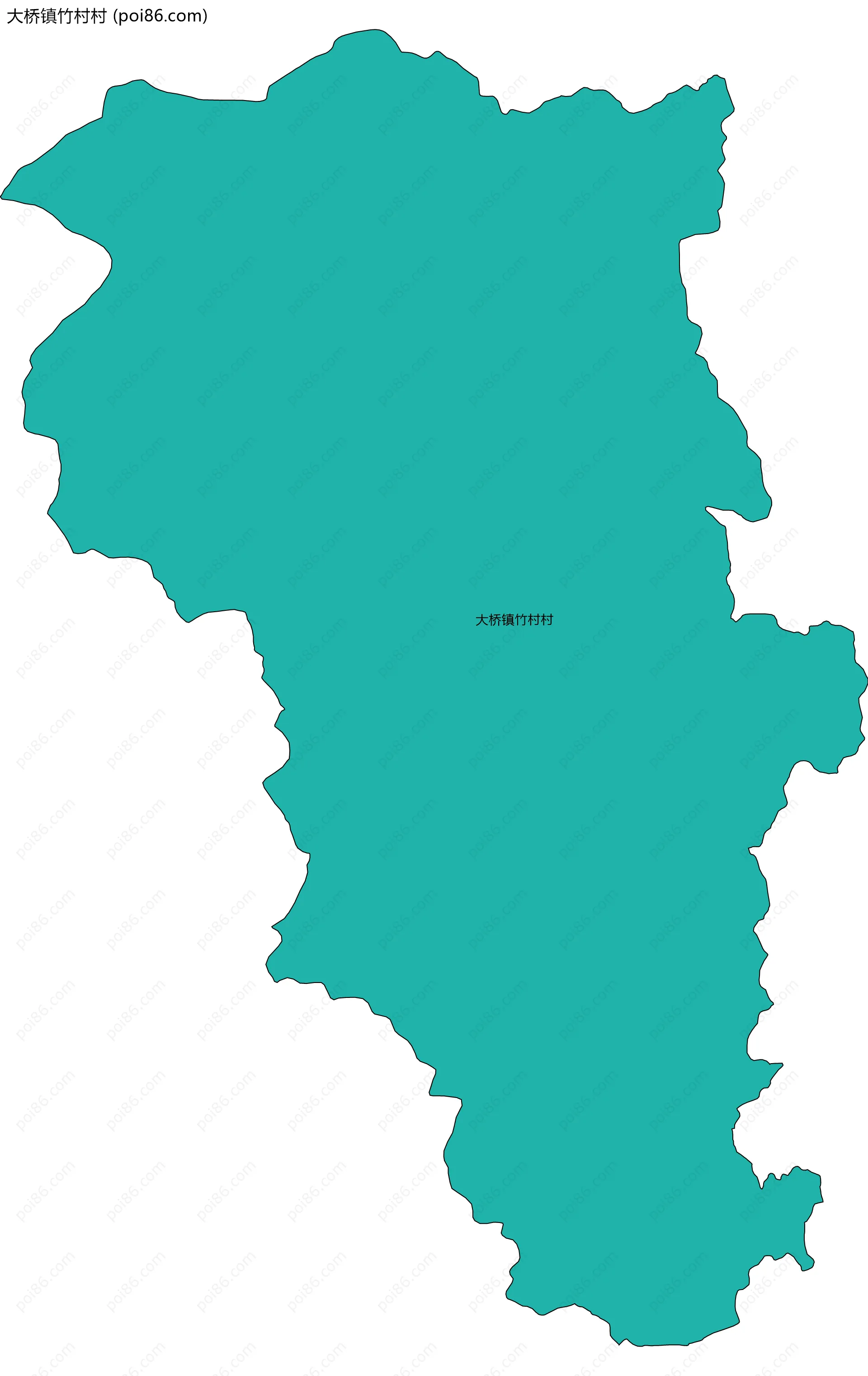 大桥镇竹村村边界地图