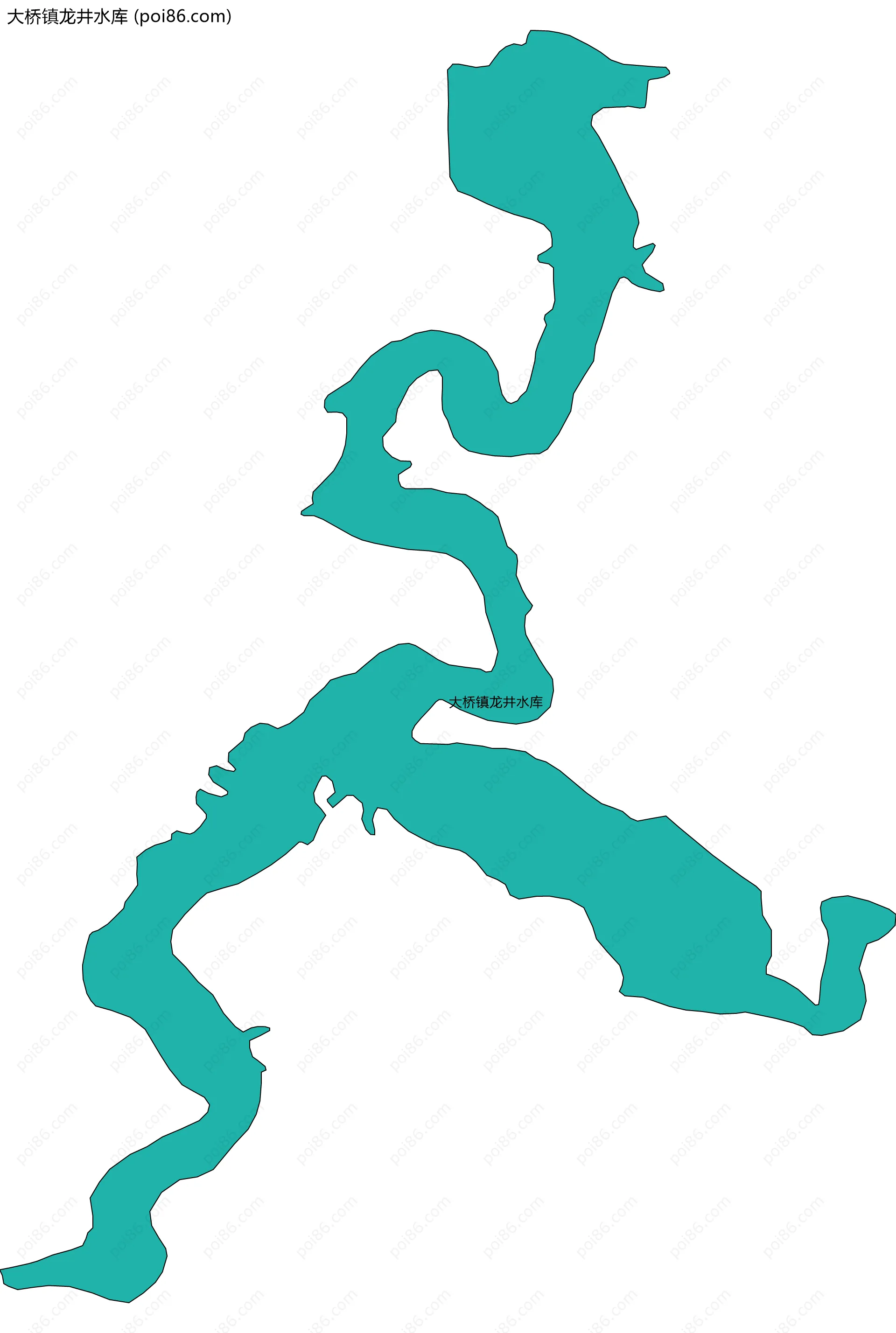 大桥镇龙井水库边界地图