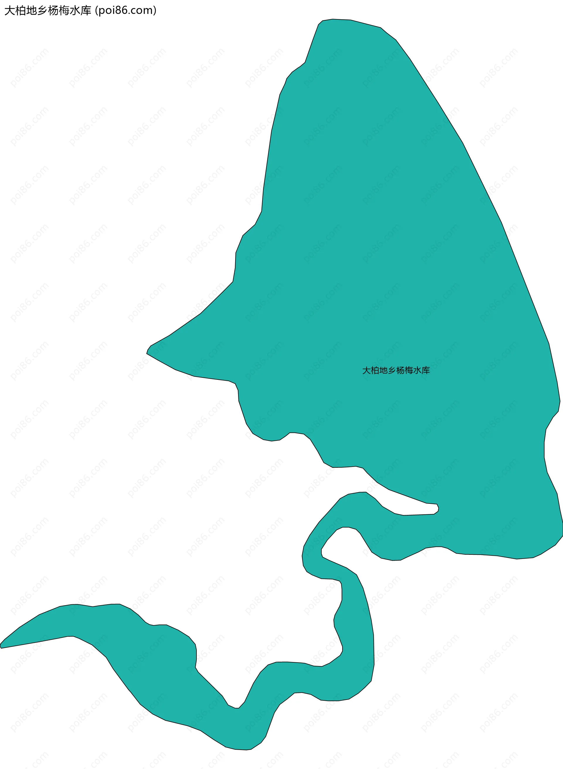 大柏地乡杨梅水库边界地图