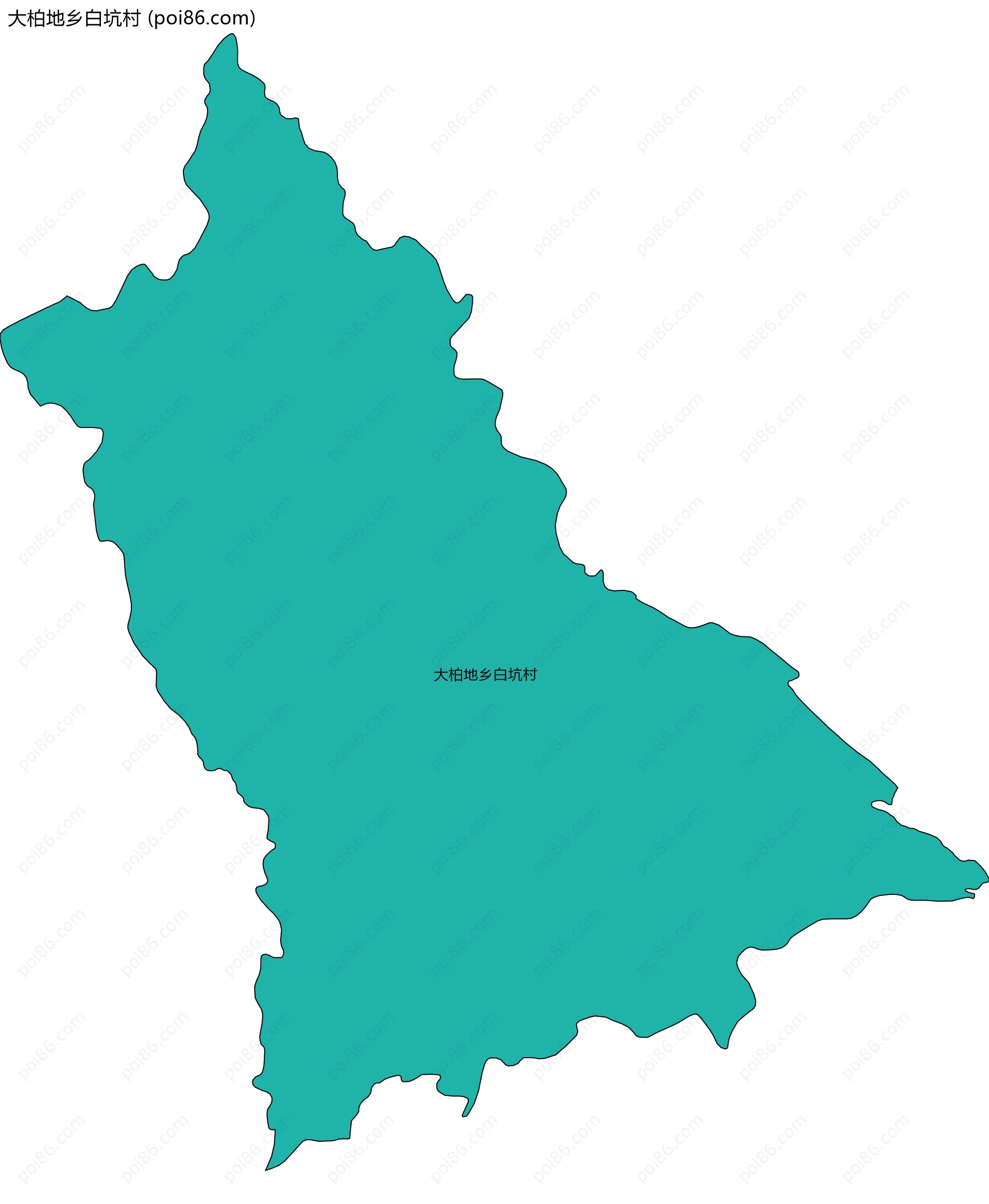 大柏地乡白坑村边界地图