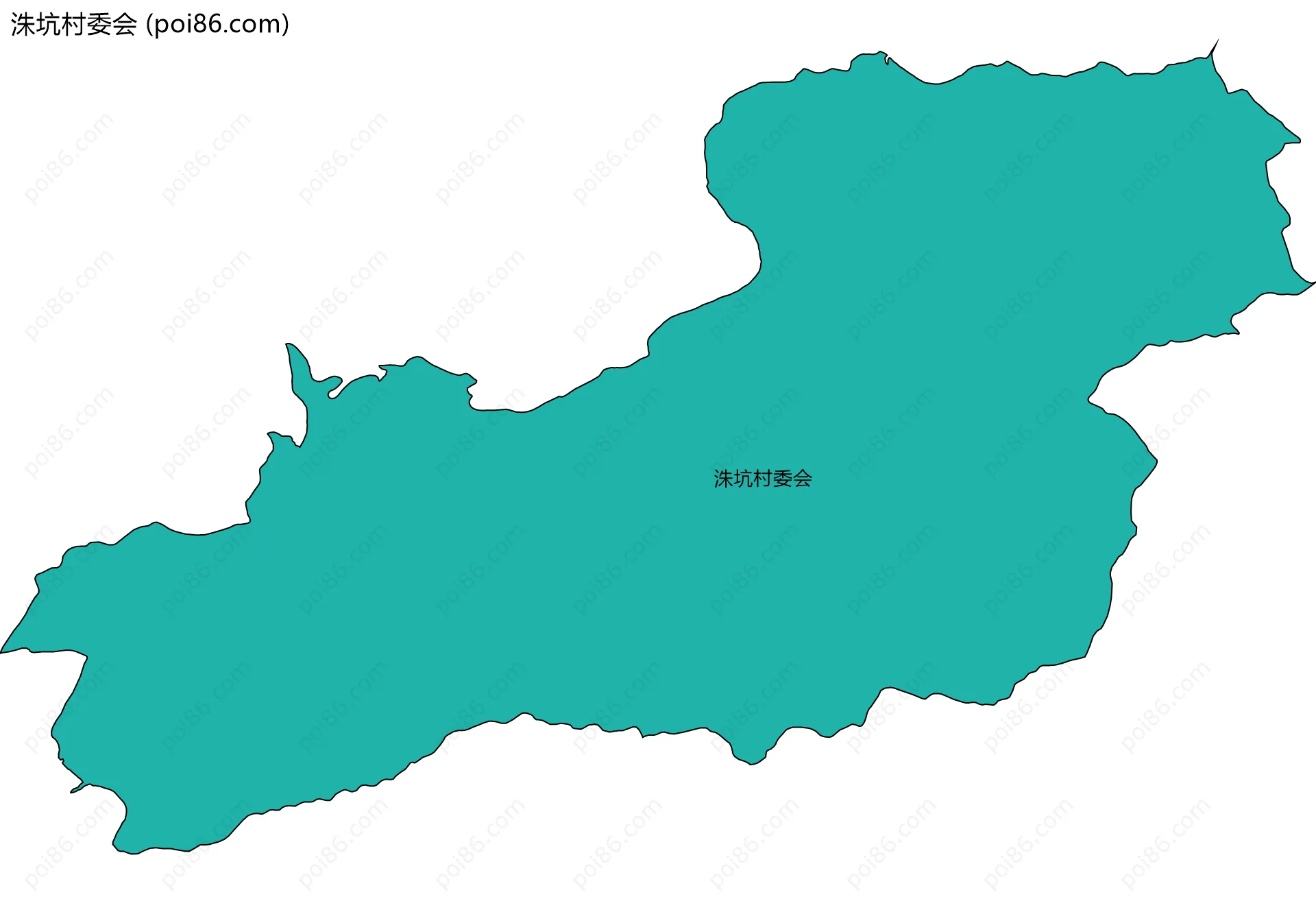 洙坑村委会边界地图
