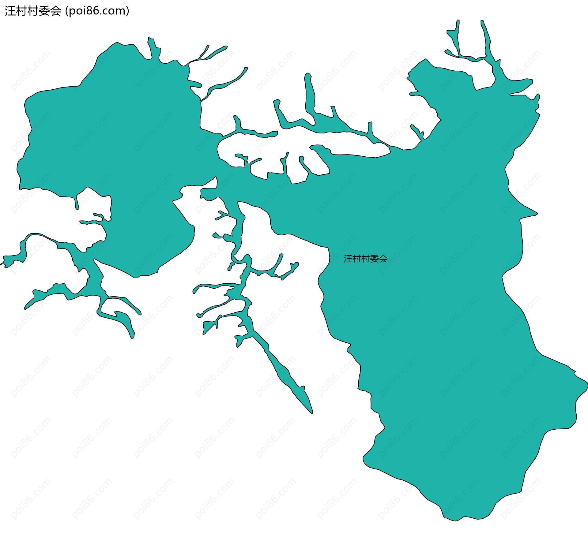 汪村村委会边界地图