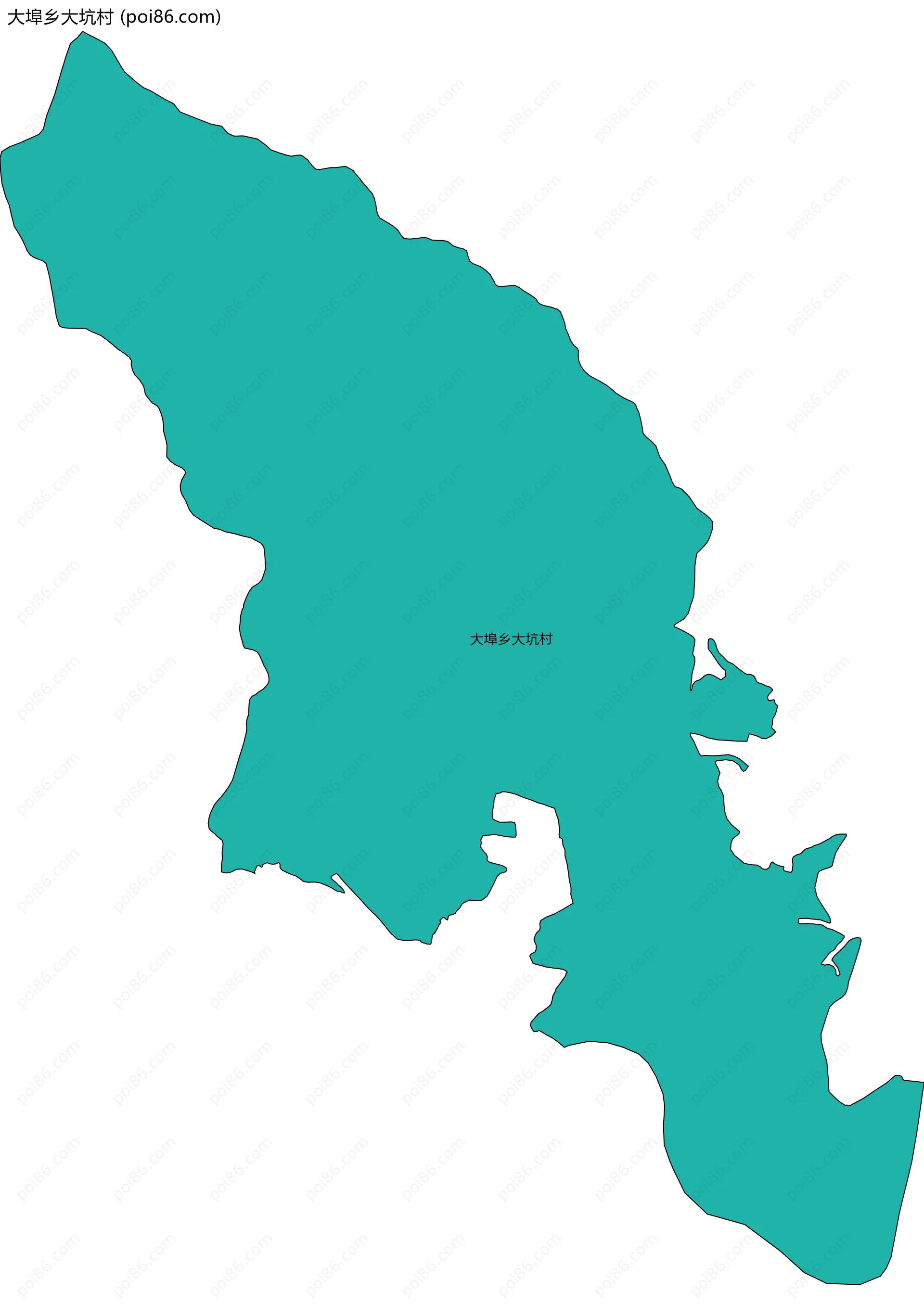 大埠乡大坑村边界地图