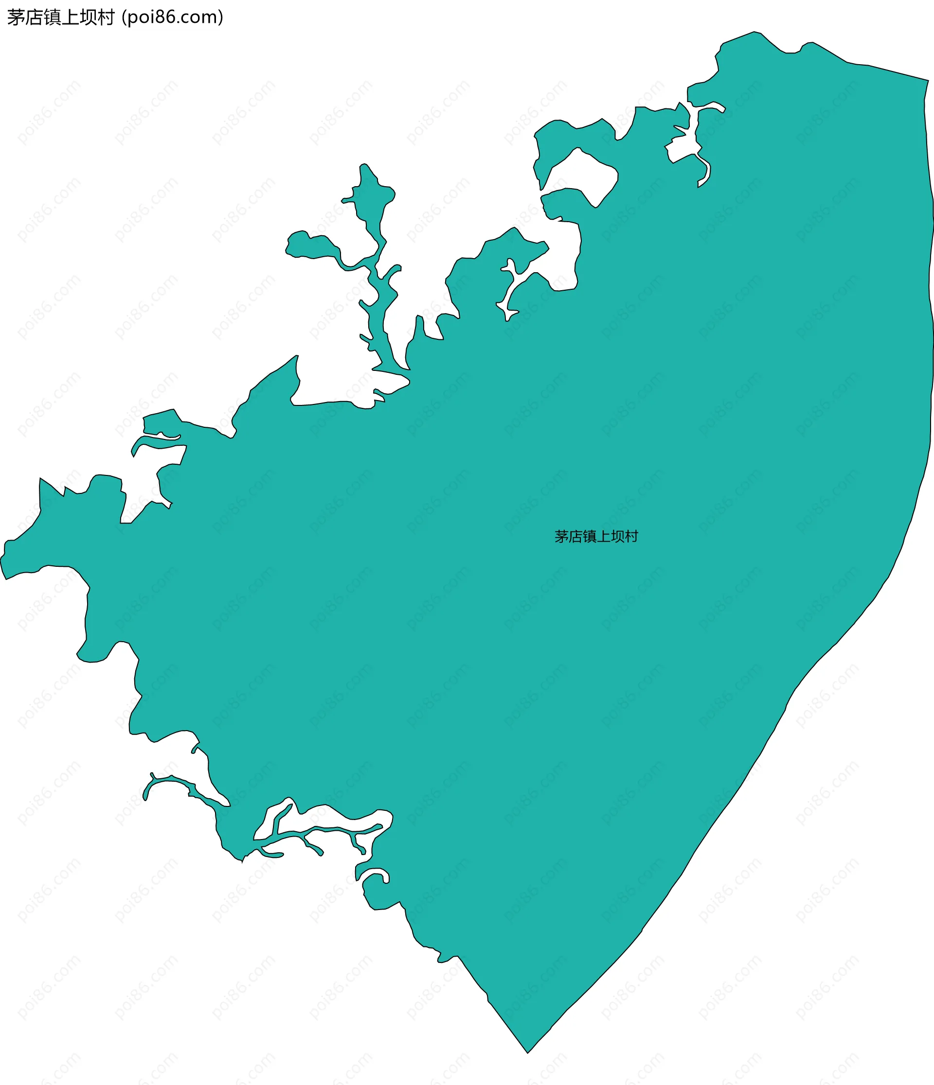 茅店镇上坝村边界地图