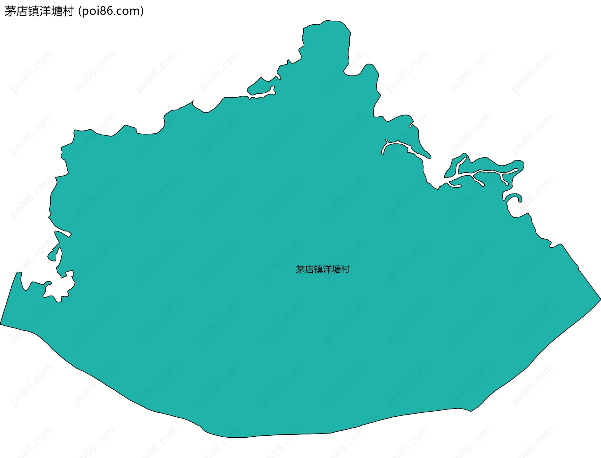茅店镇洋塘村边界地图
