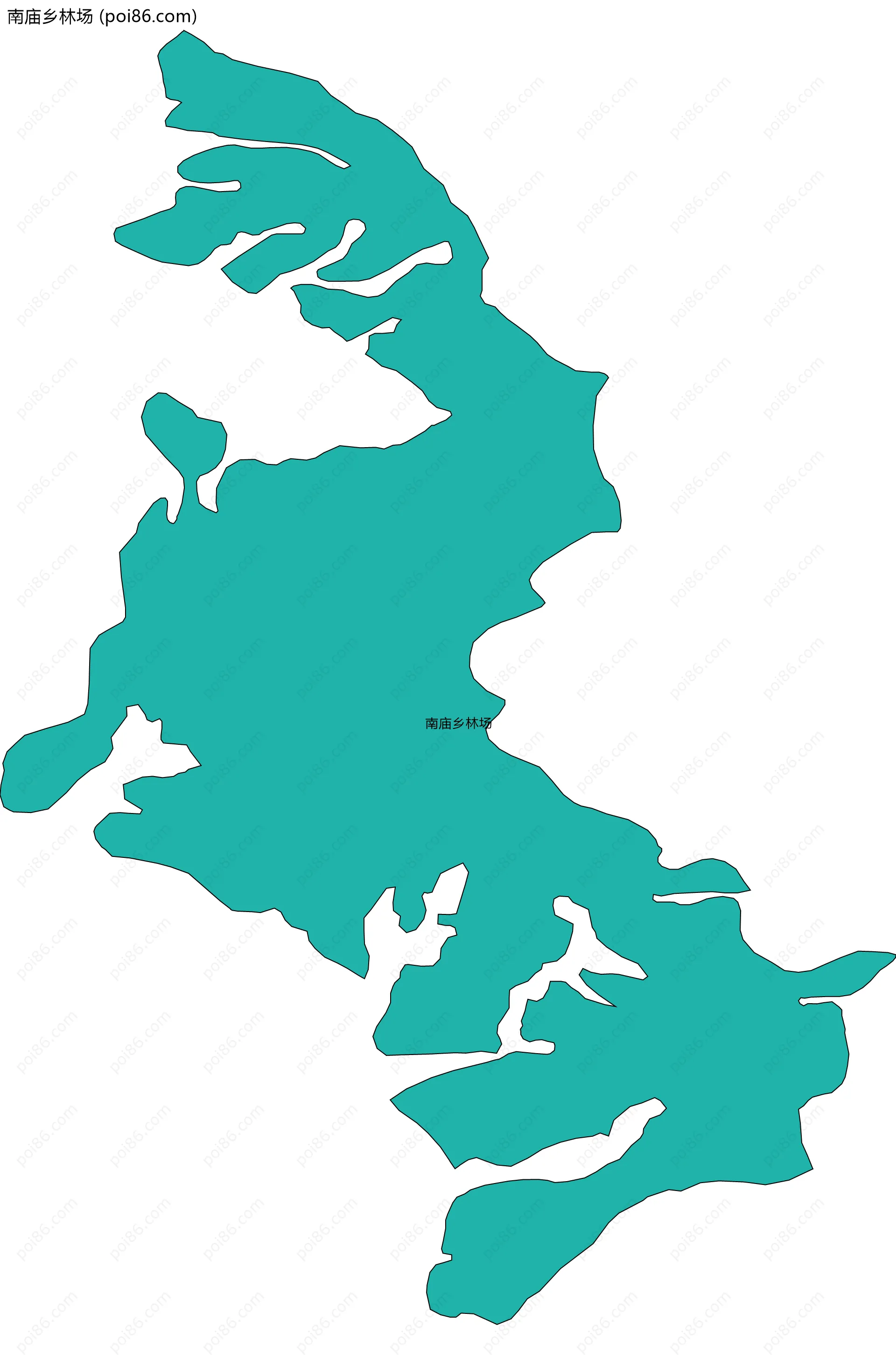 南庙乡林场边界地图(五级行政区划)