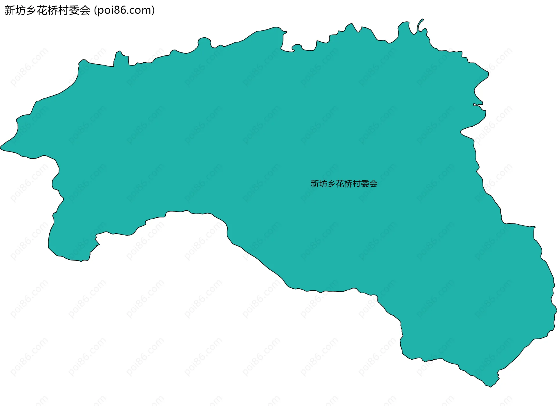 新坊乡花桥村委会边界地图
