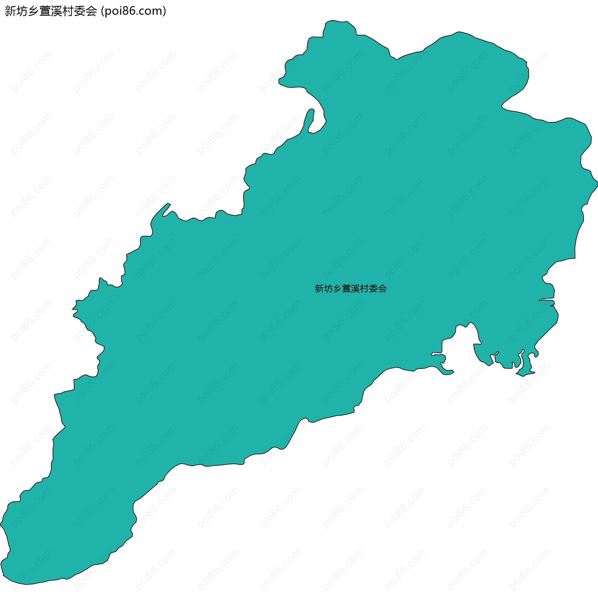 新坊乡萱溪村委会边界地图