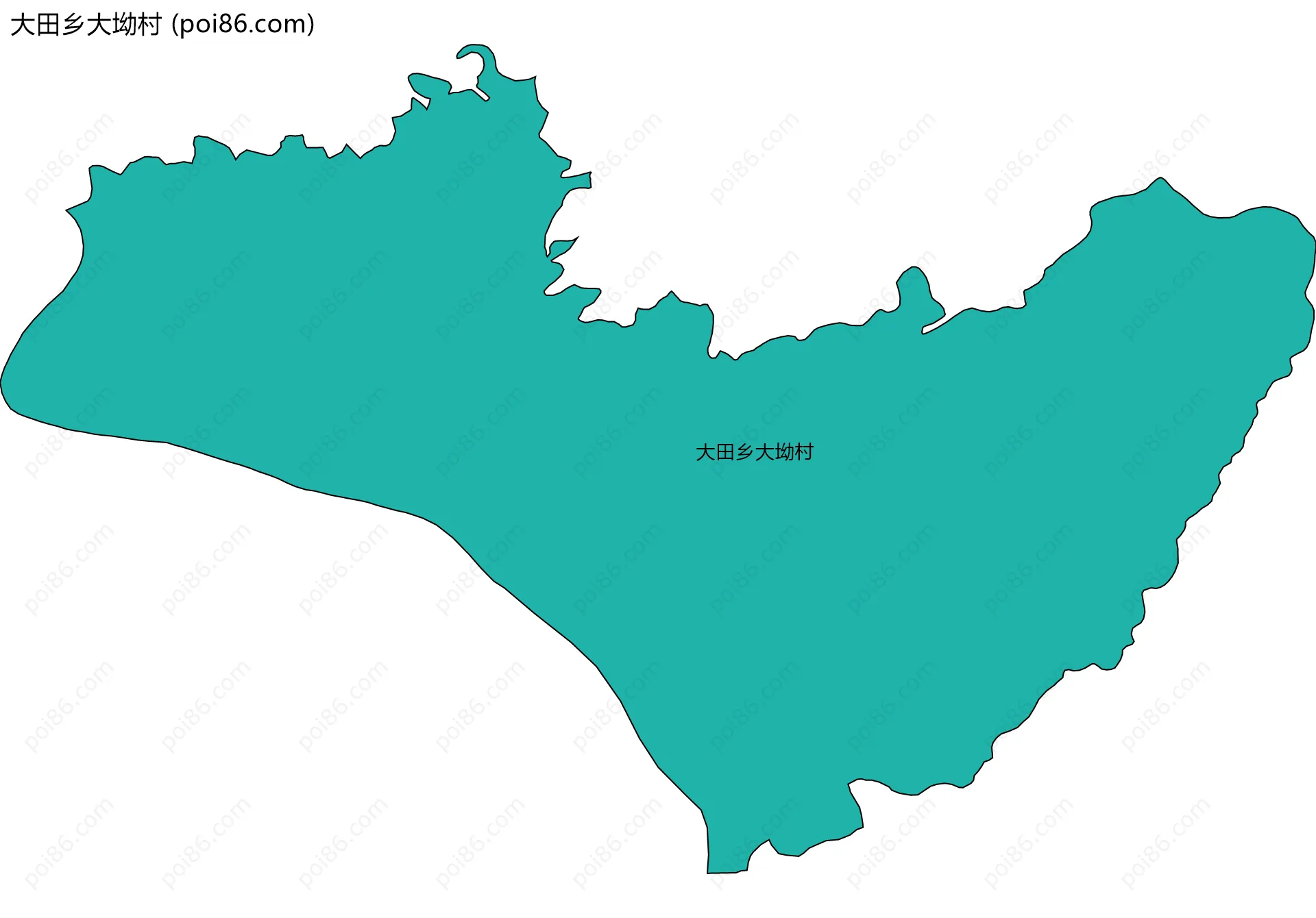 大田乡大坳村边界地图