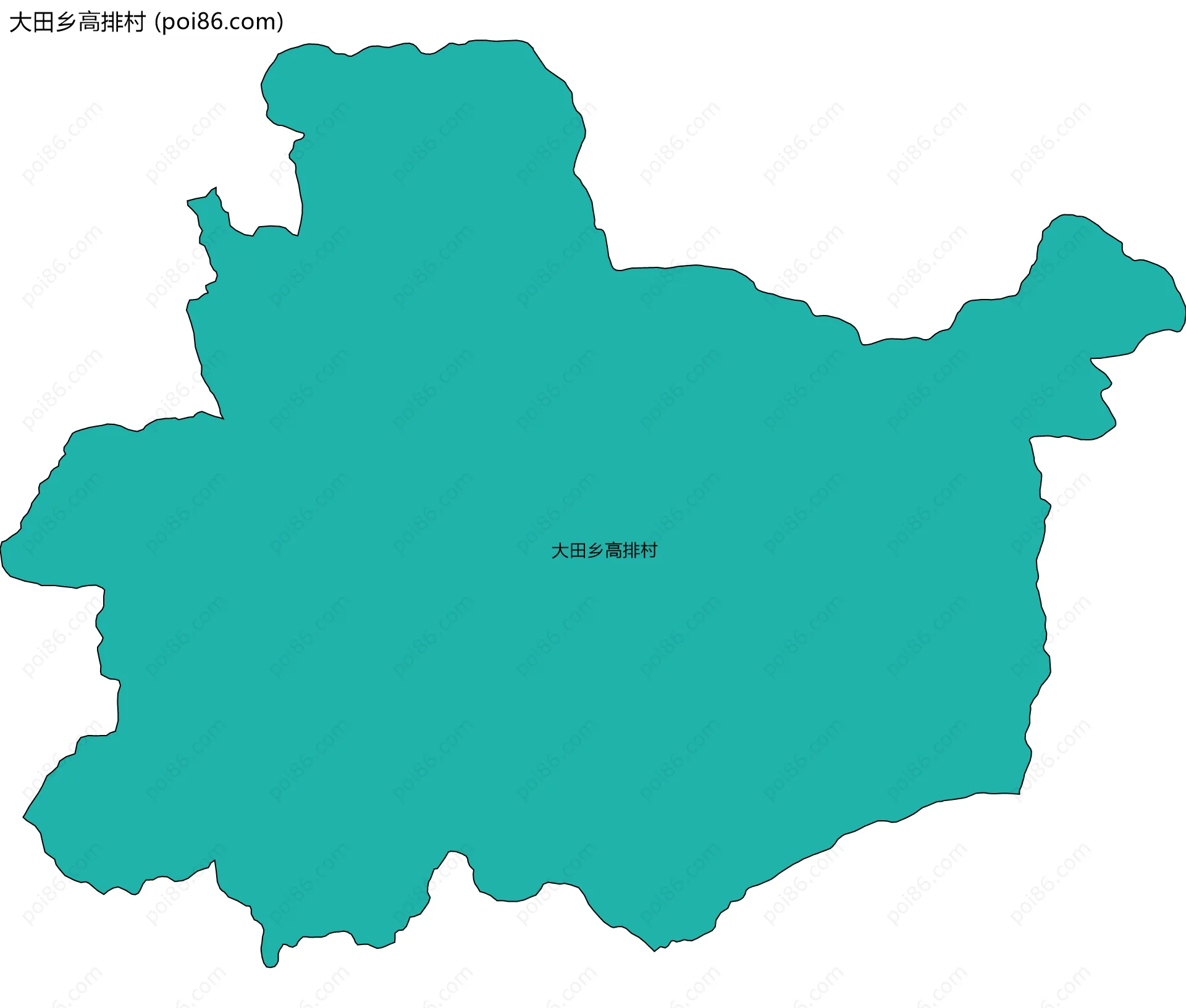 大田乡高排村边界地图