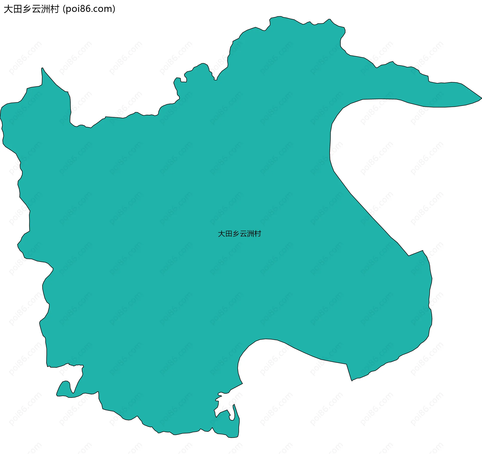 大田乡云洲村边界地图