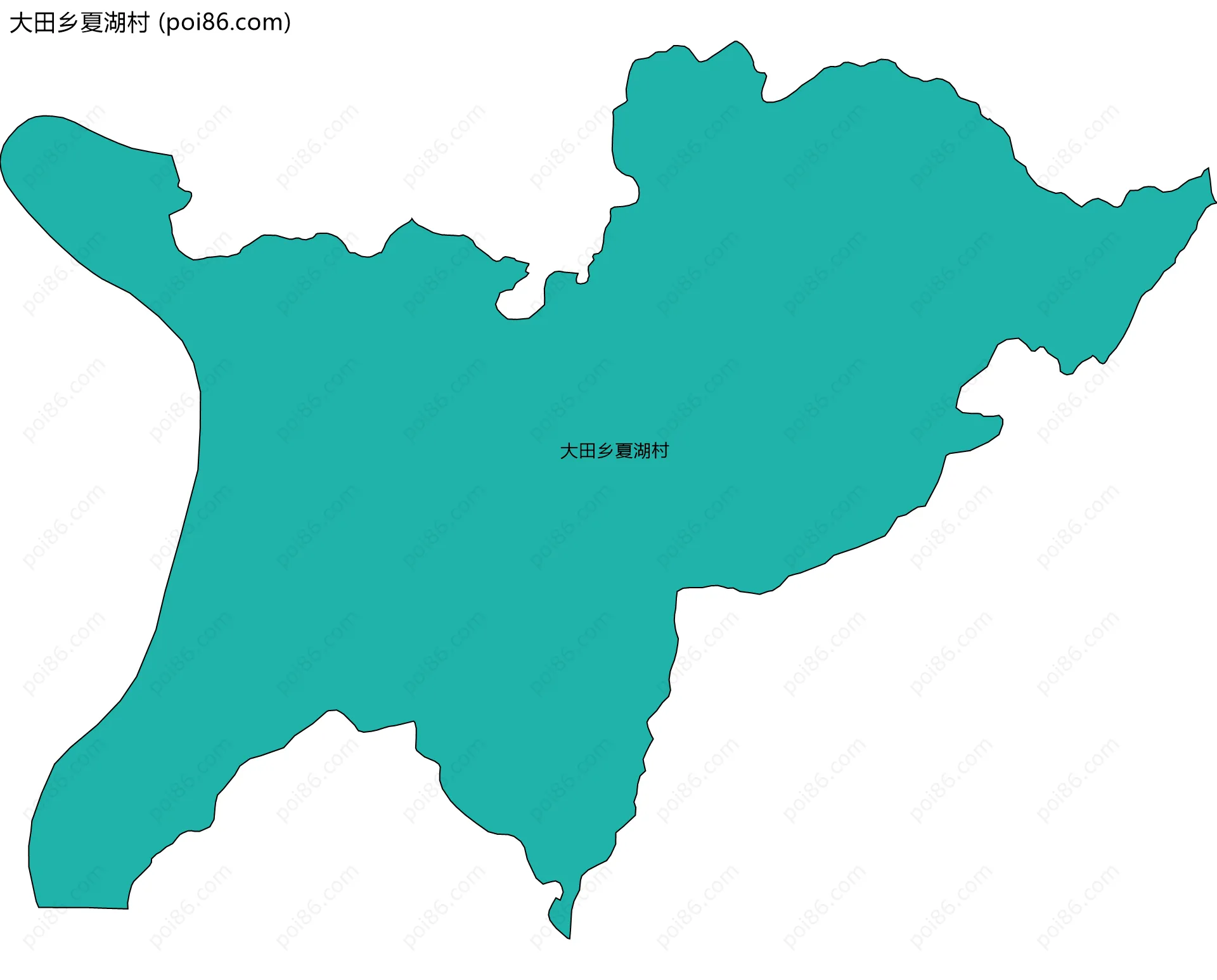 大田乡夏湖村边界地图