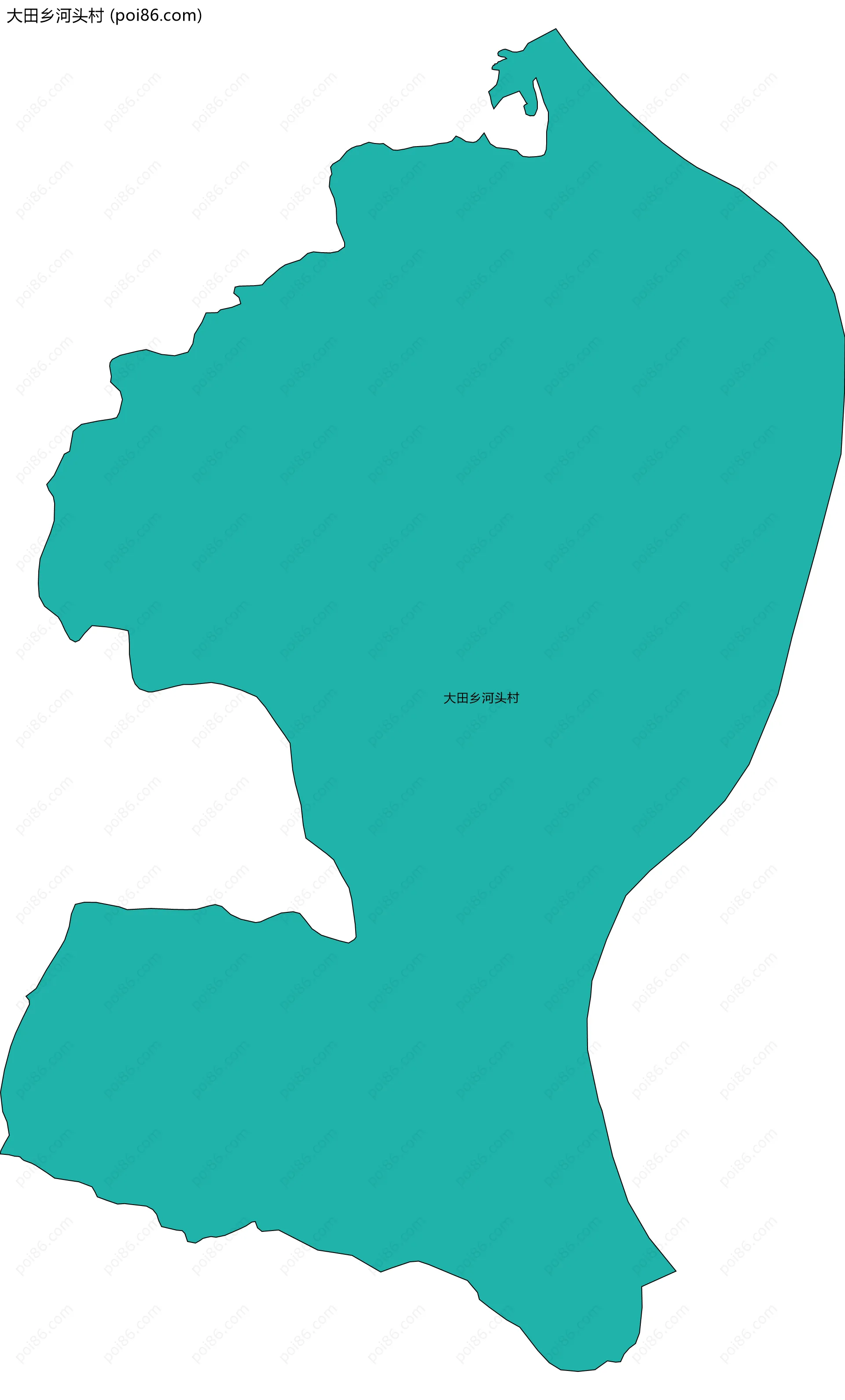 大田乡河头村边界地图