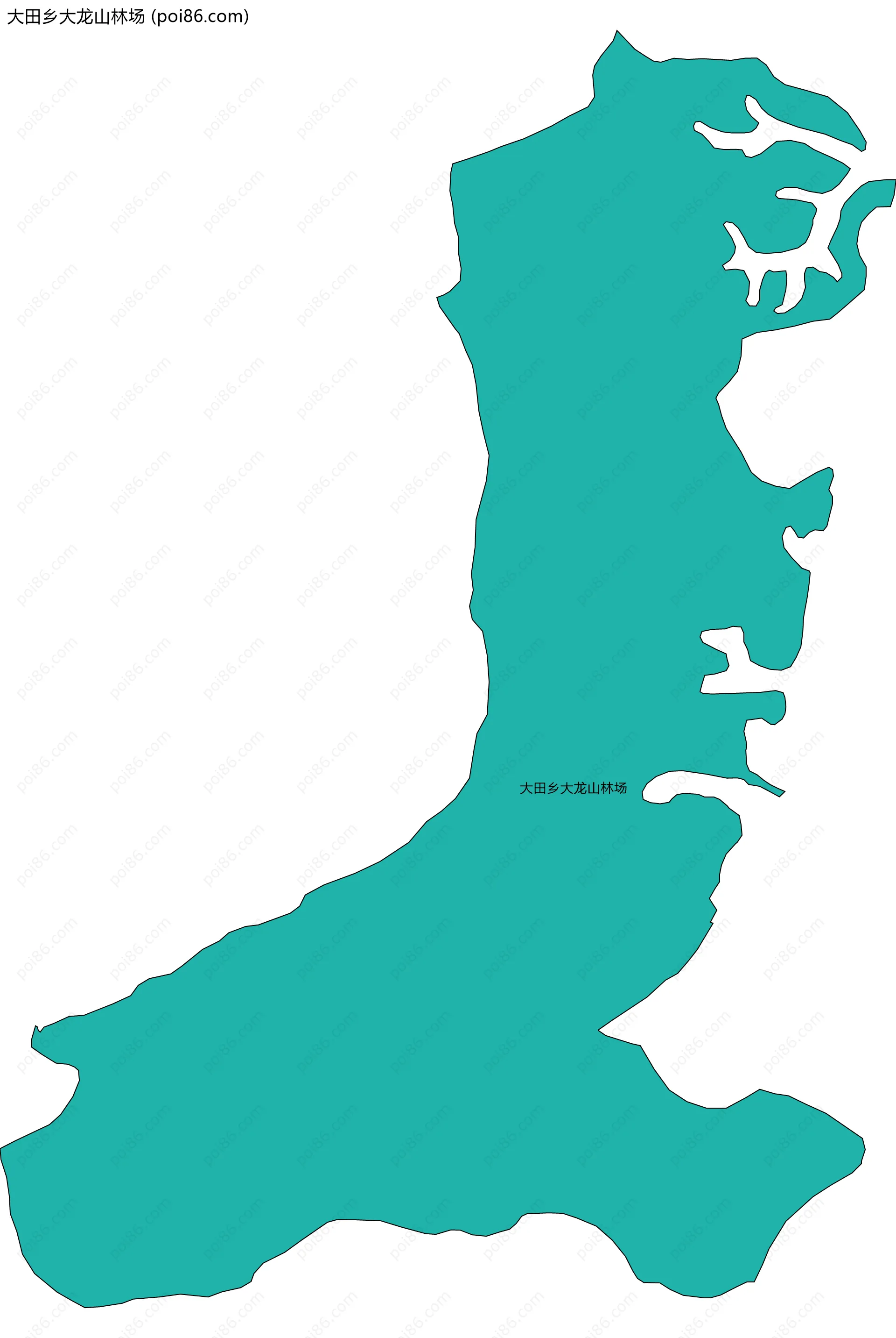 大田乡大龙山林场边界地图