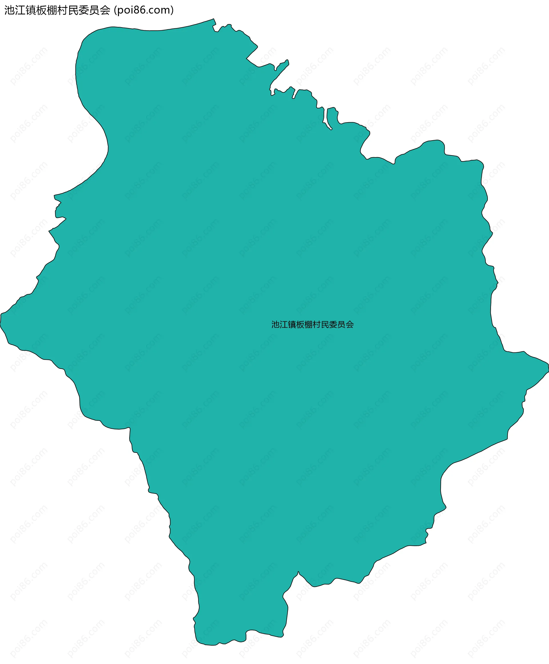 池江镇板棚村民委员会边界地图
