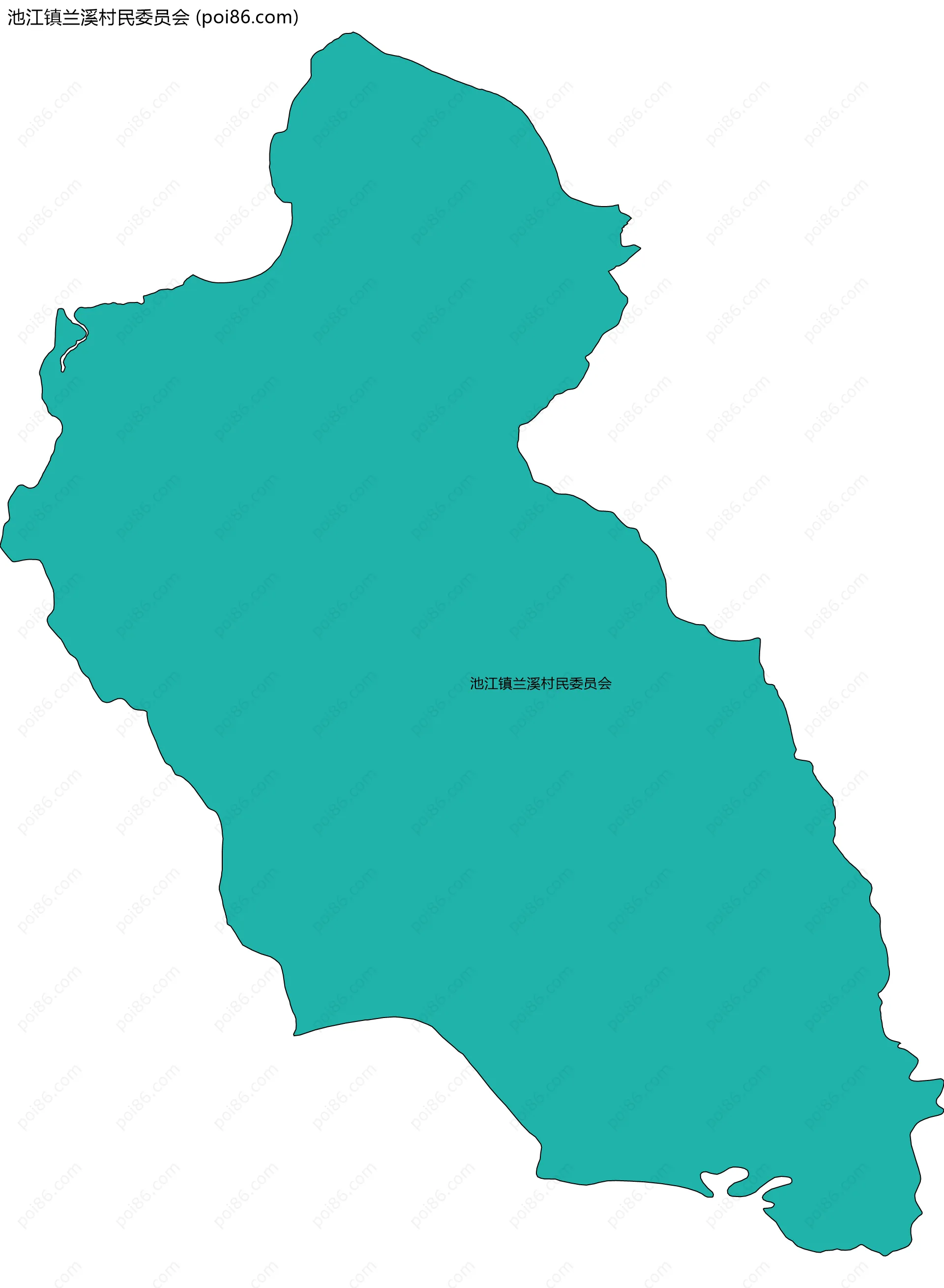 池江镇兰溪村民委员会边界地图
