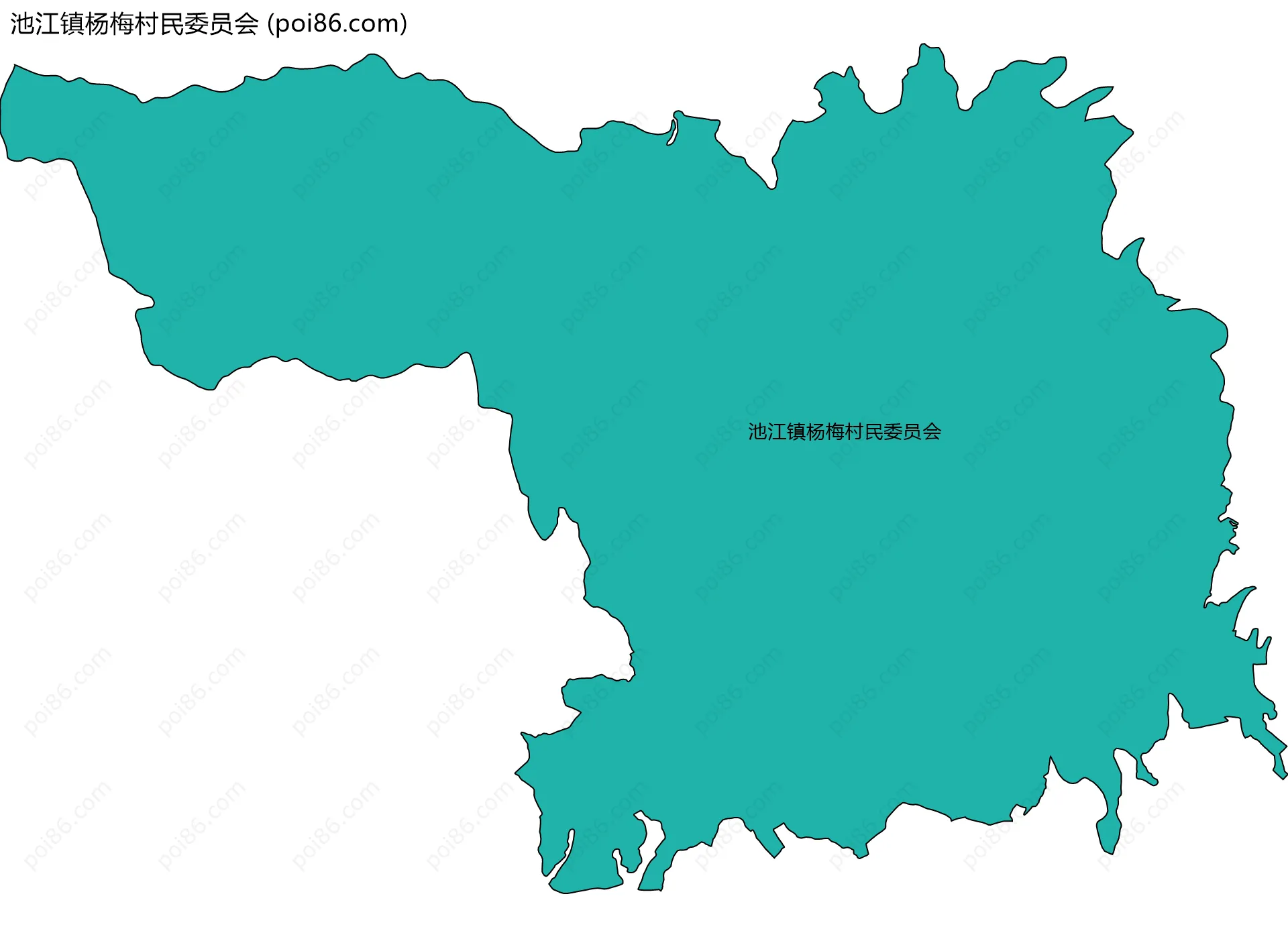 池江镇杨梅村民委员会边界地图