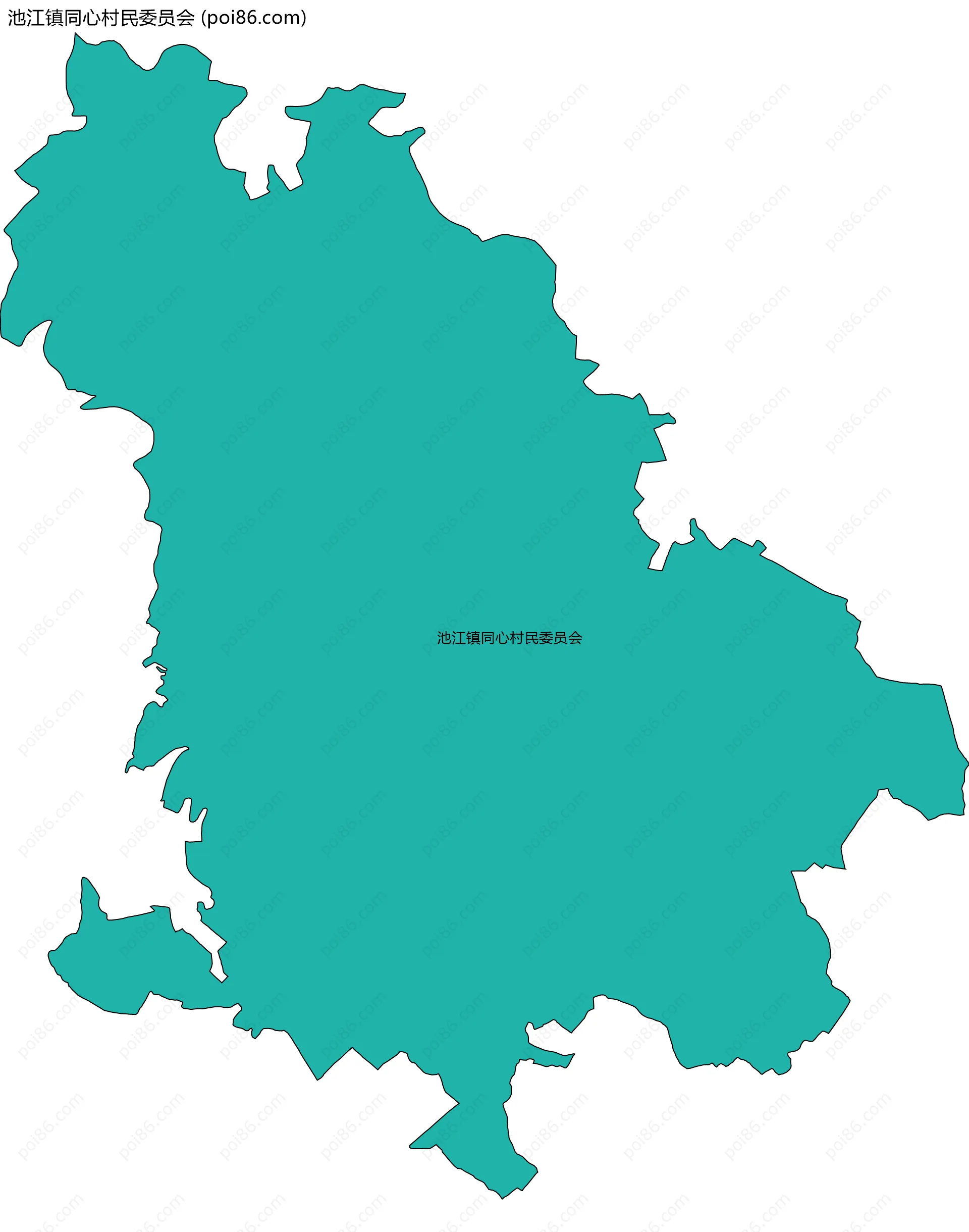 池江镇同心村民委员会边界地图