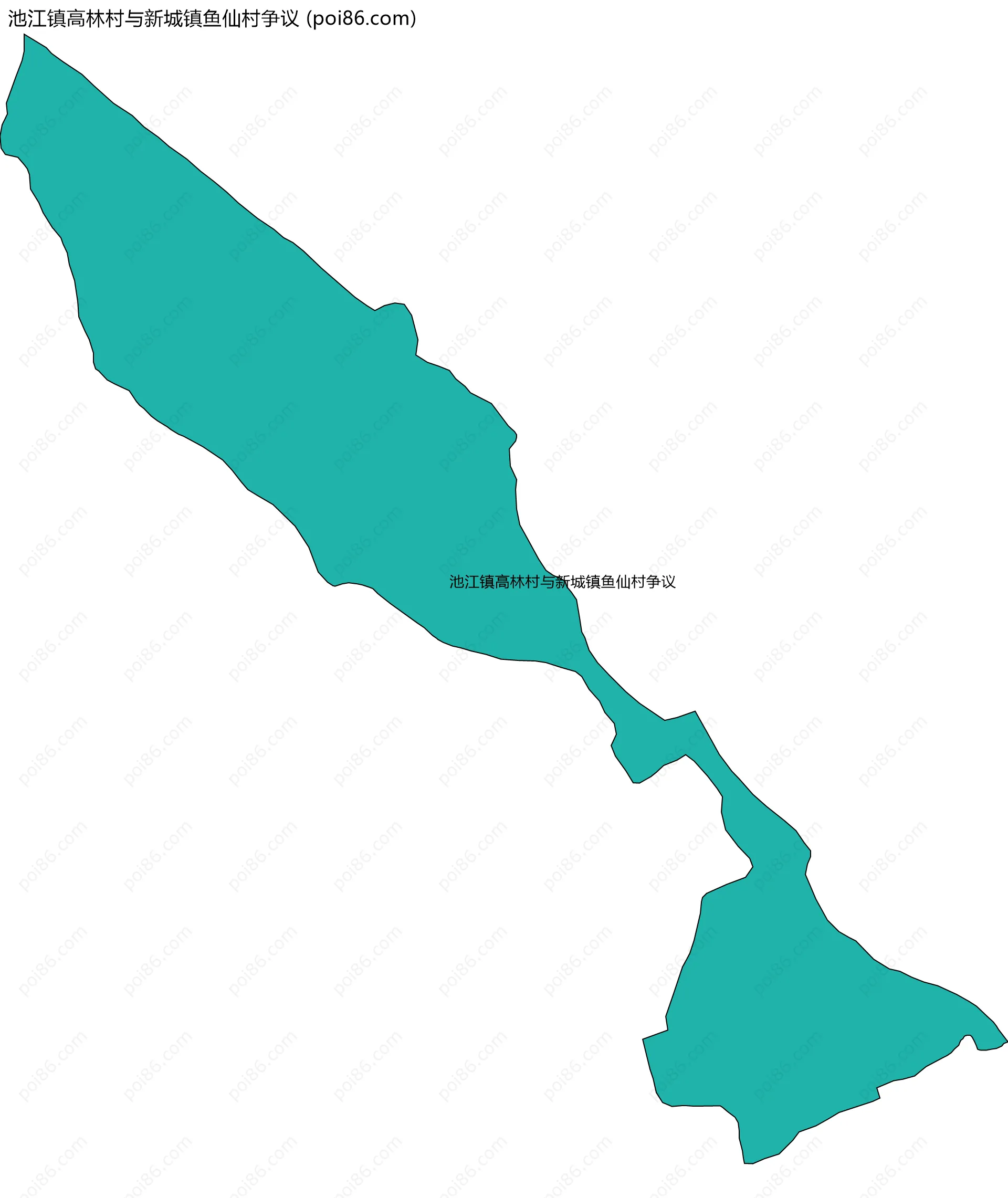 池江镇高林村与新城镇鱼仙村争议边界地图