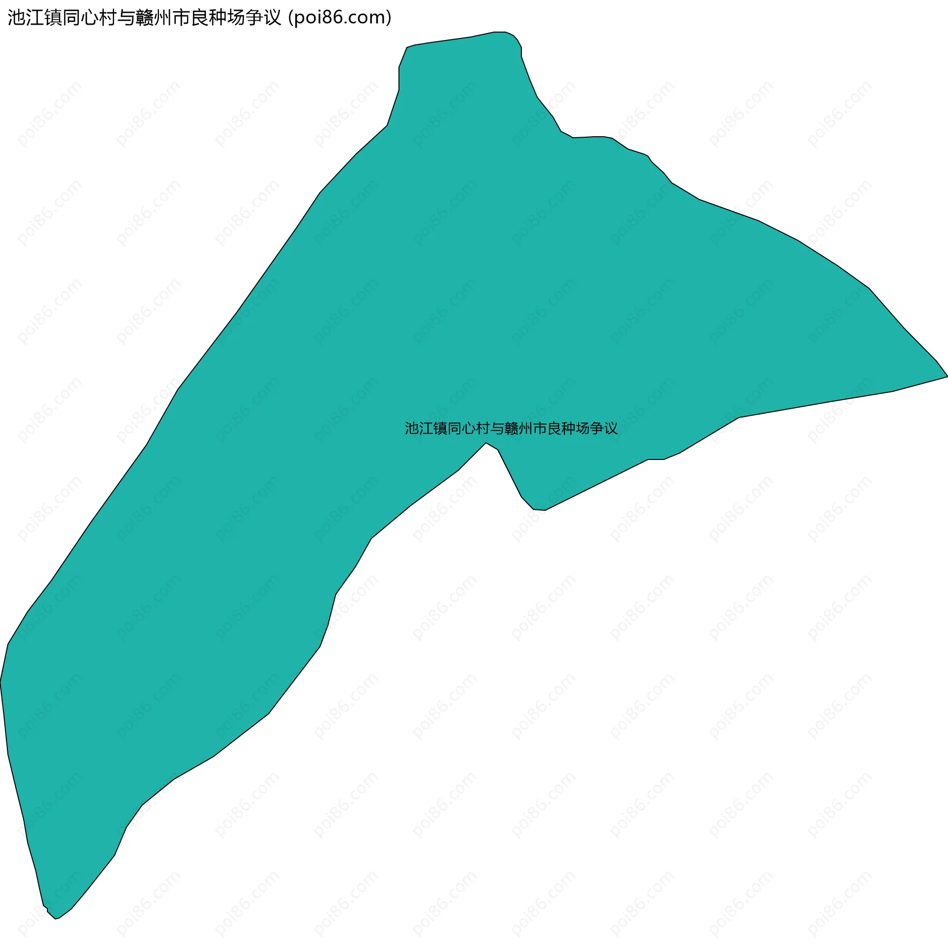 池江镇同心村与赣州市良种场争议边界地图