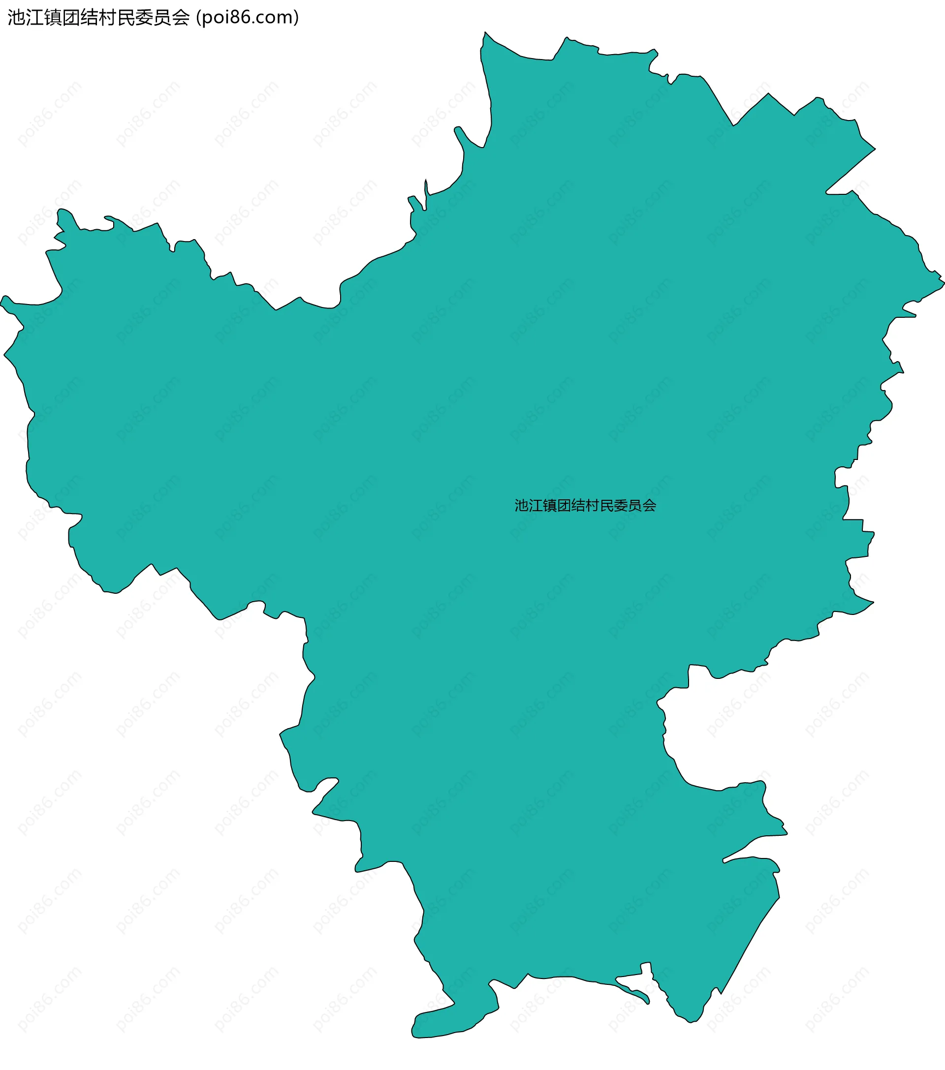 池江镇团结村民委员会边界地图