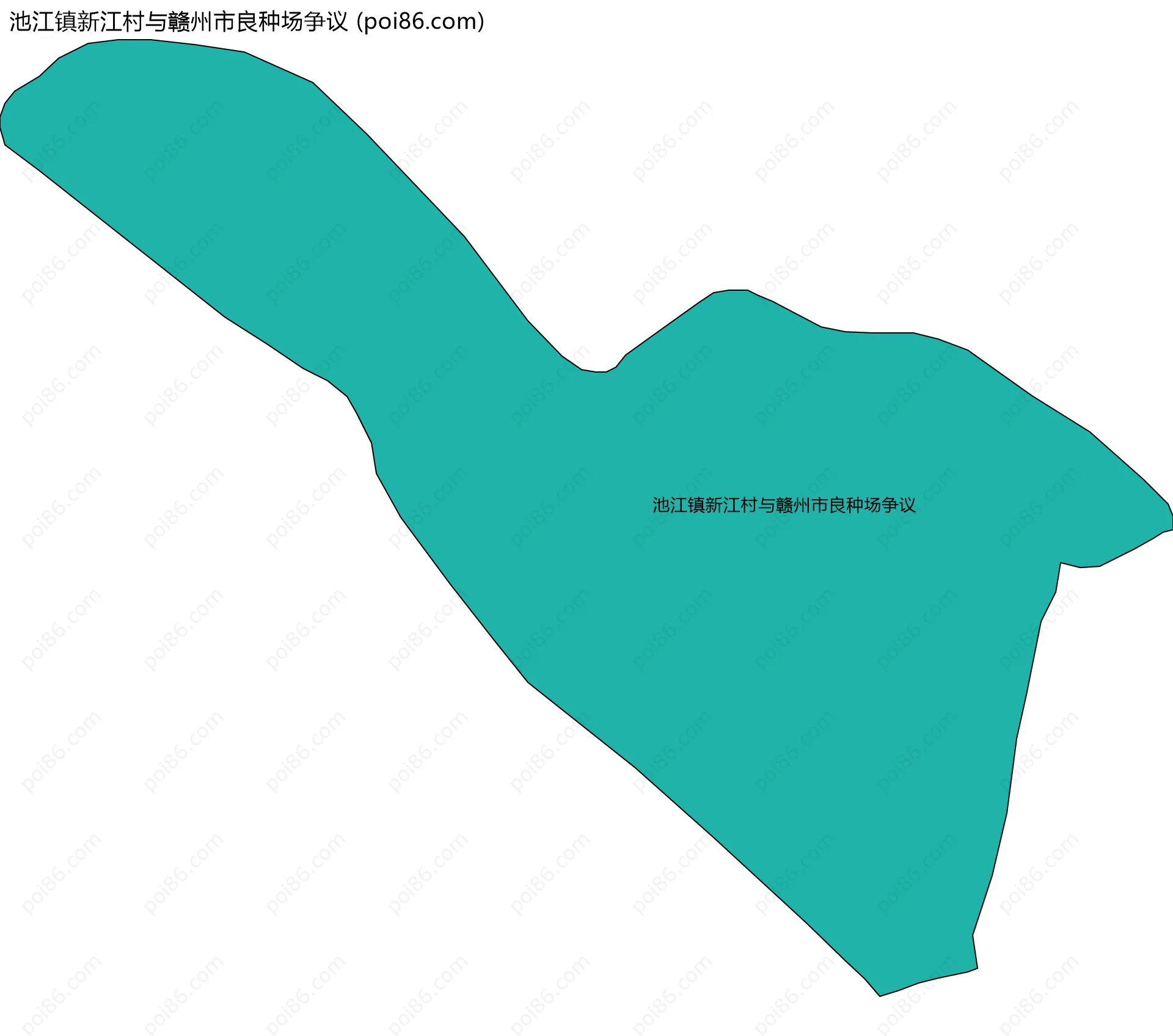 池江镇新江村与赣州市良种场争议边界地图