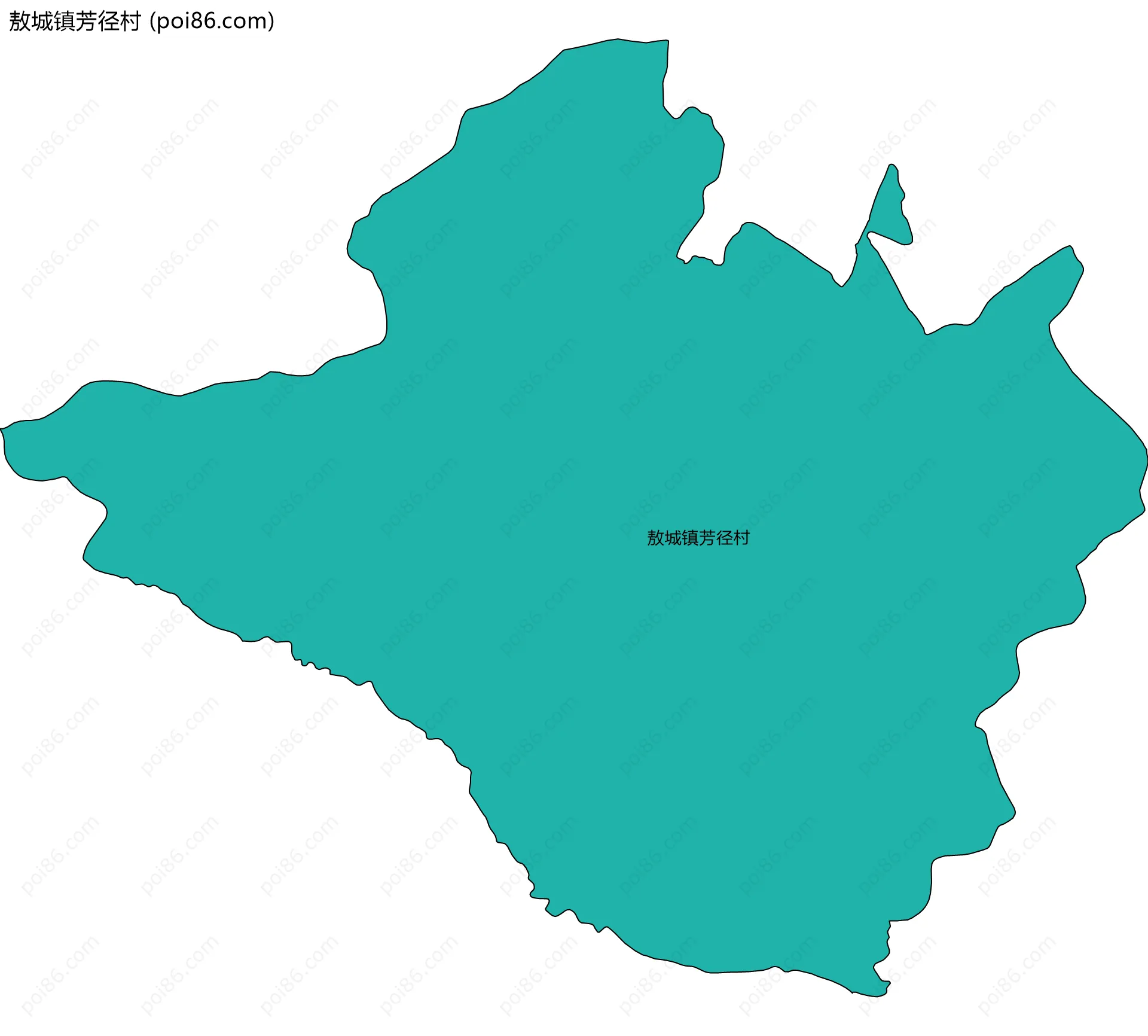 敖城镇芳径村边界地图