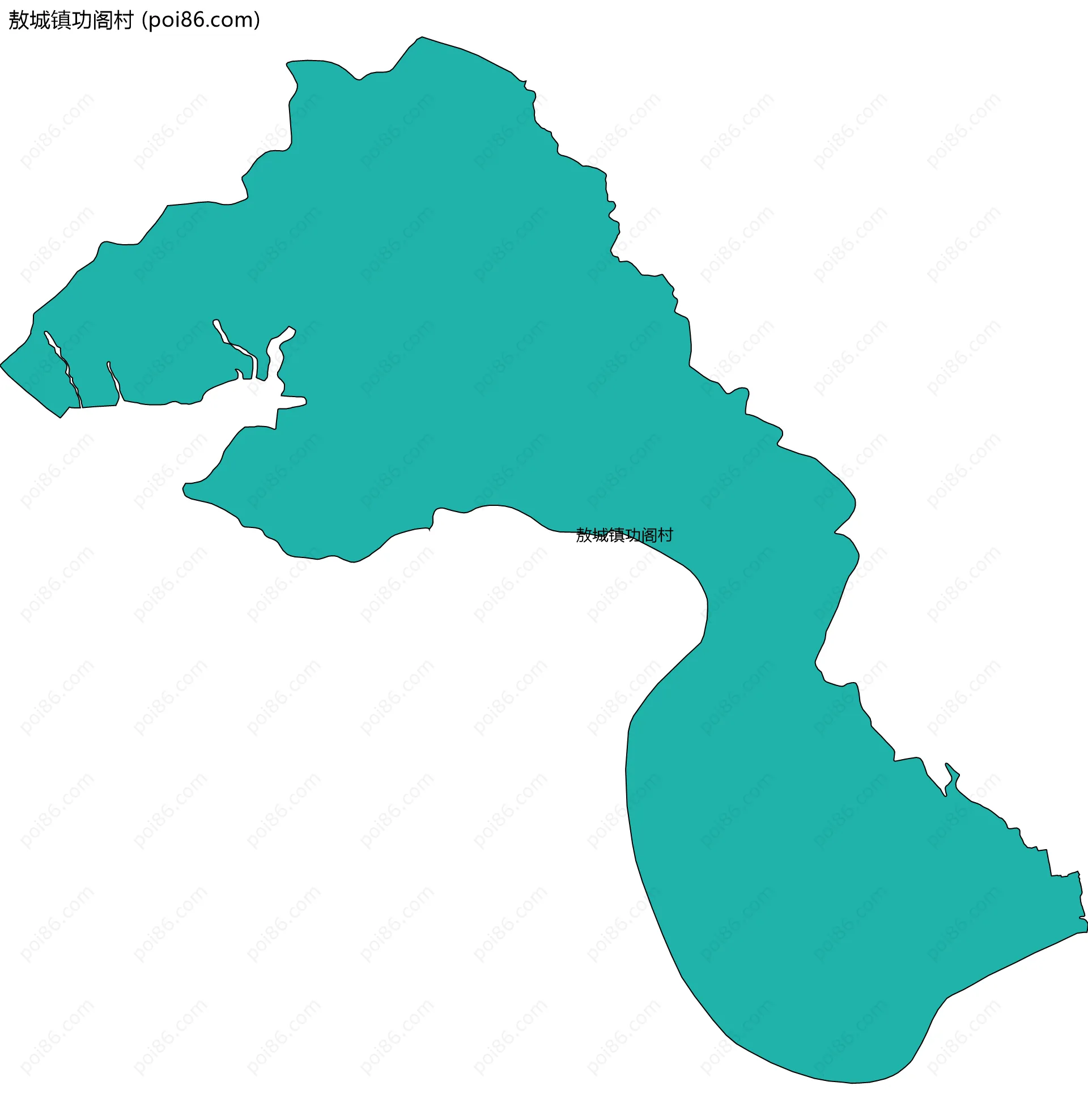 敖城镇功阁村边界地图