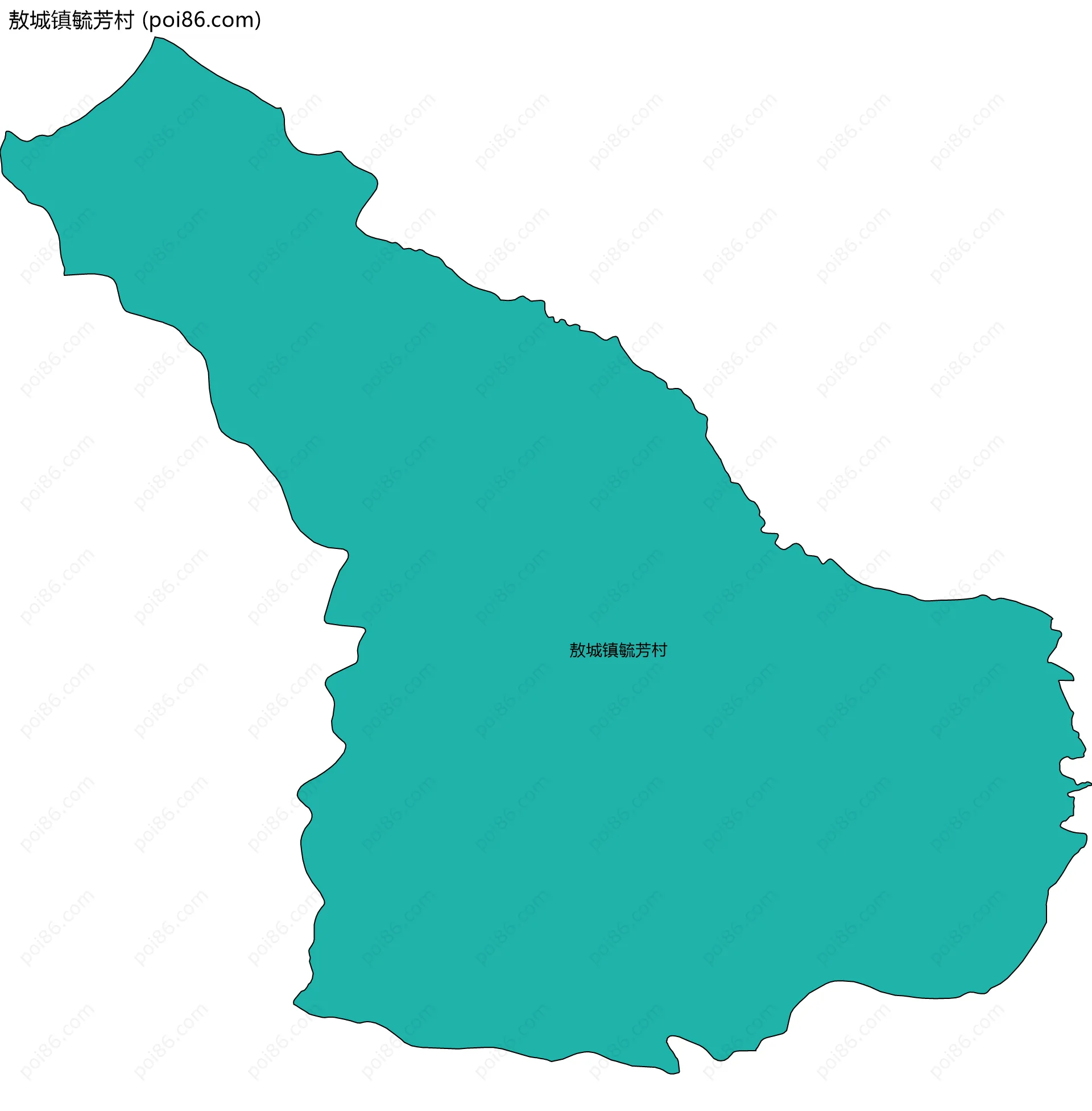 敖城镇毓芳村边界地图